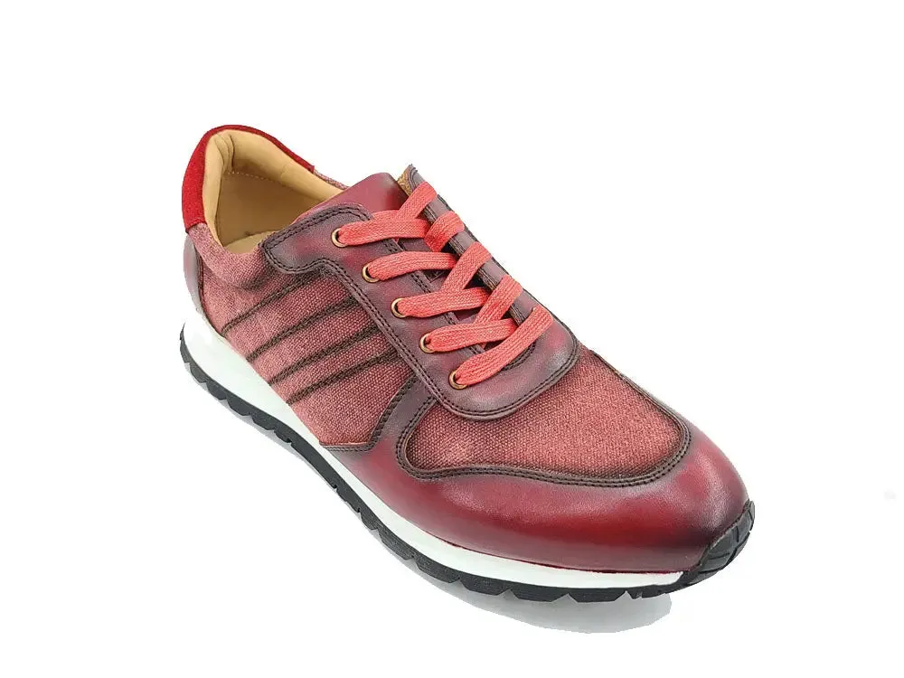 Fashion Sneaker Calfskin with Canvas inlaid urban zone
