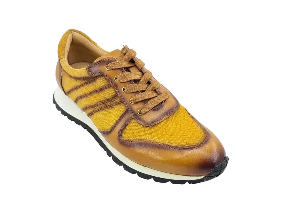Fashion Sneaker Calfskin with Canvas inlaid urban zone