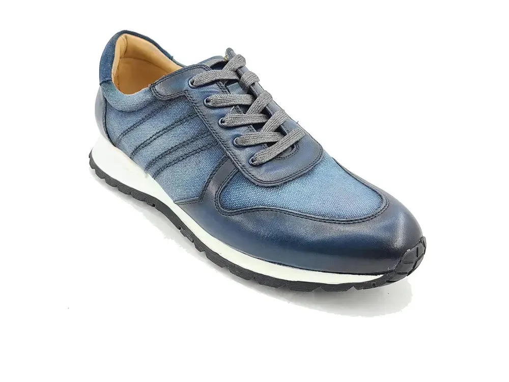 Fashion Sneaker Calfskin with Canvas inlaid urban zone
