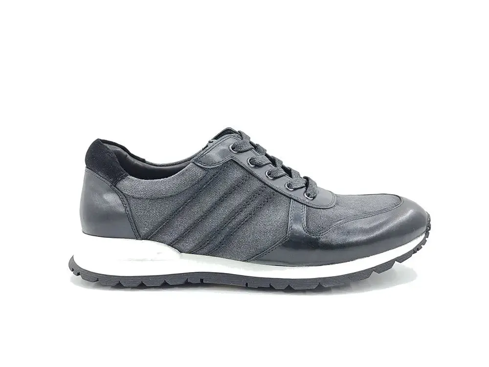 Fashion Sneaker Calfskin with Canvas inlaid urban zone