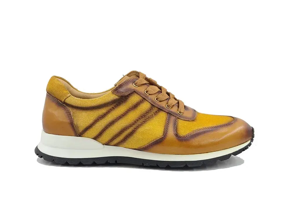 Fashion Sneaker Calfskin with Canvas inlaid urban zone