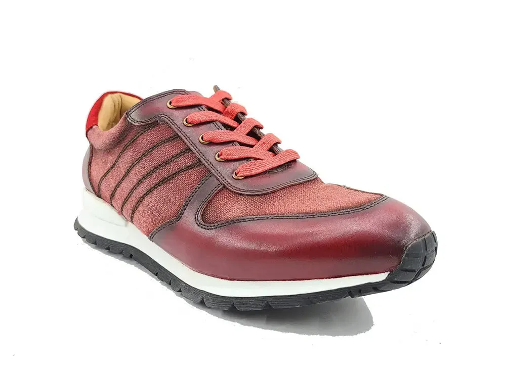 Fashion Sneaker Calfskin with Canvas inlaid urban zone