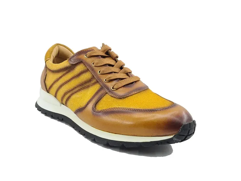 Fashion Sneaker Calfskin with Canvas inlaid urban zone