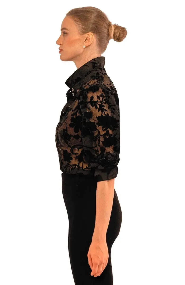 Flighty Floral Blouse - Luxe Leaf Velvet multi-function