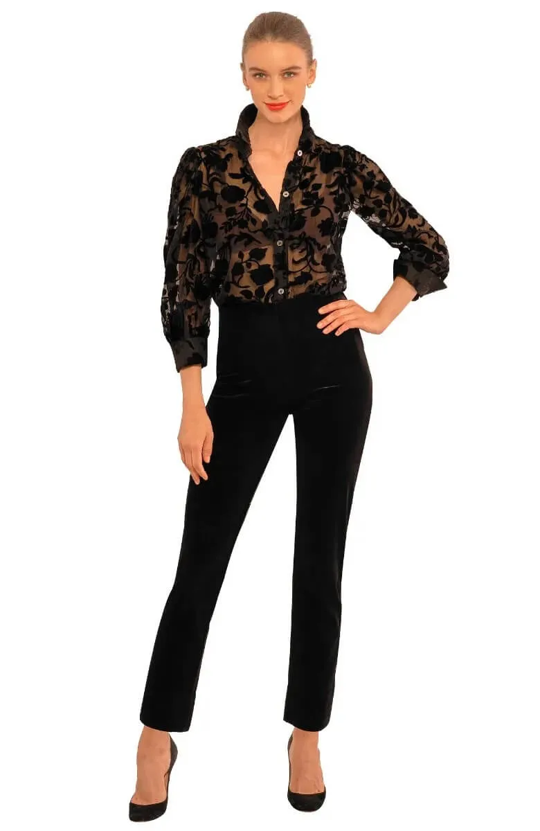 Flighty Floral Blouse - Luxe Leaf Velvet multi-function
