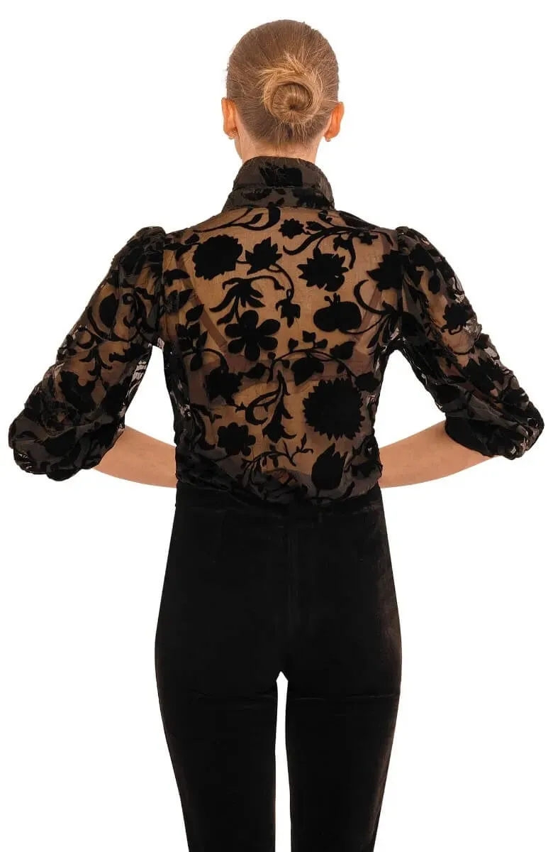 Flighty Floral Blouse - Luxe Leaf Velvet multi-function