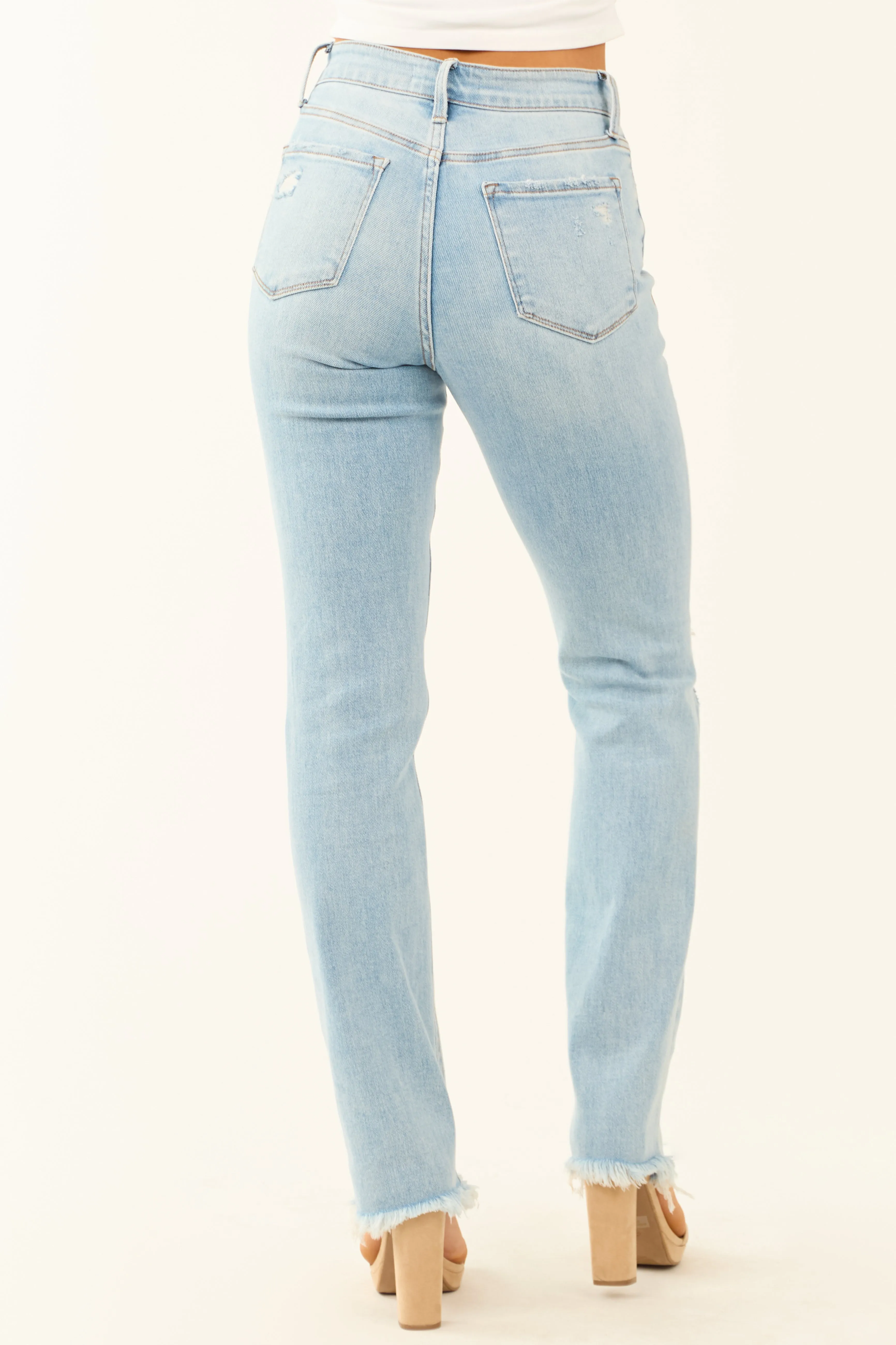 Flying Monkey Light Wash Stretchy Straight Jeans cool daily