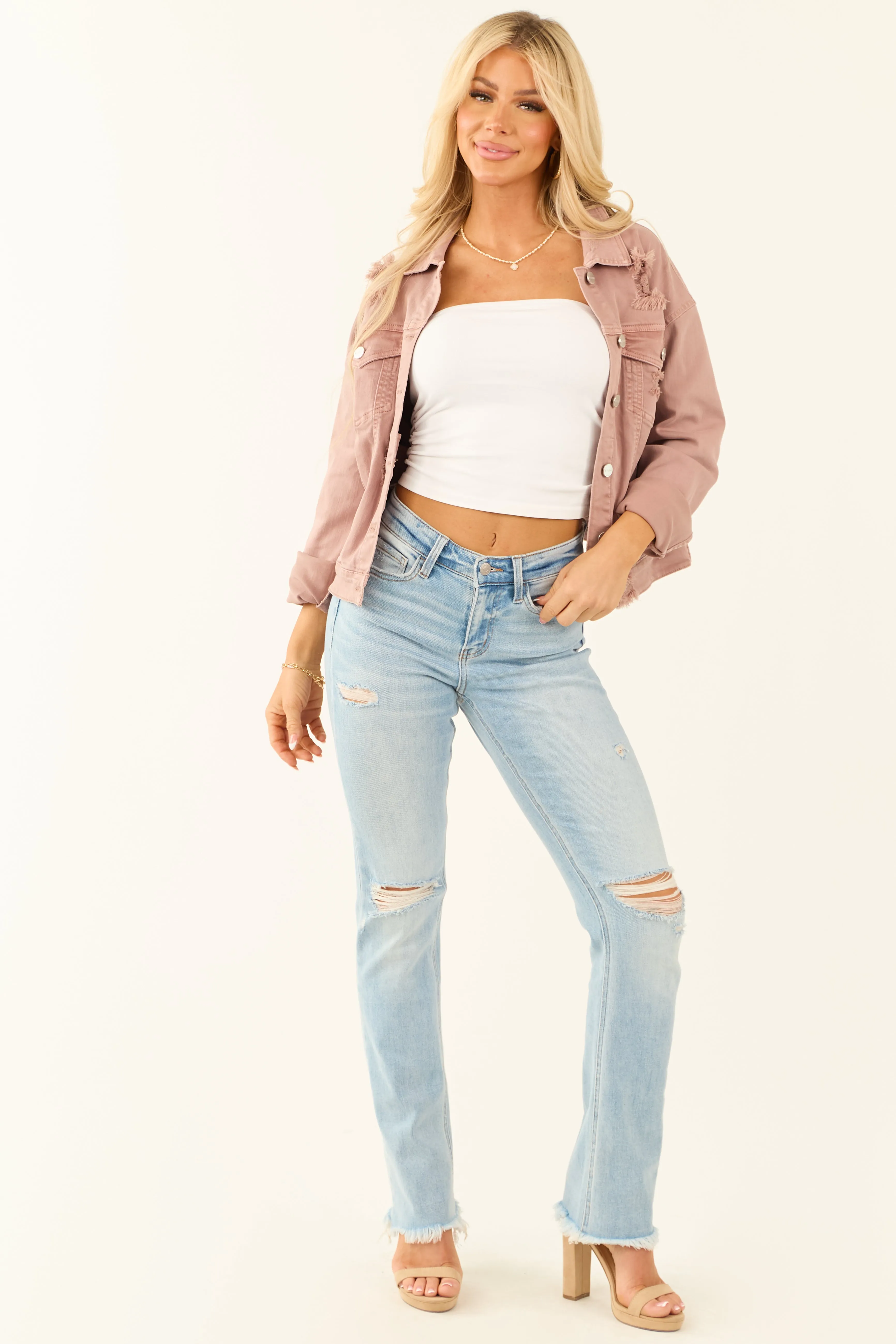 Flying Monkey Light Wash Stretchy Straight Jeans cool daily