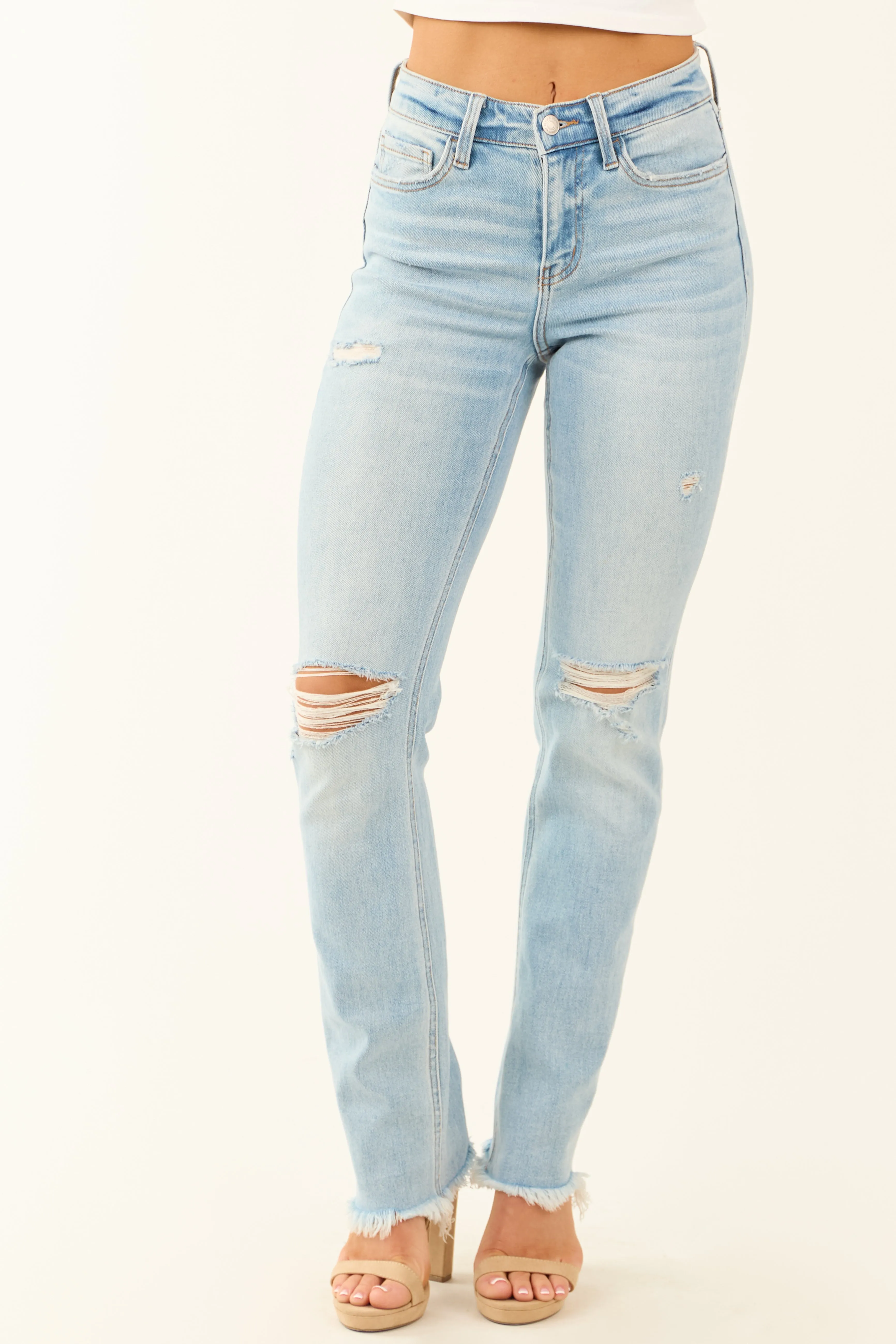 Flying Monkey Light Wash Stretchy Straight Jeans cool daily
