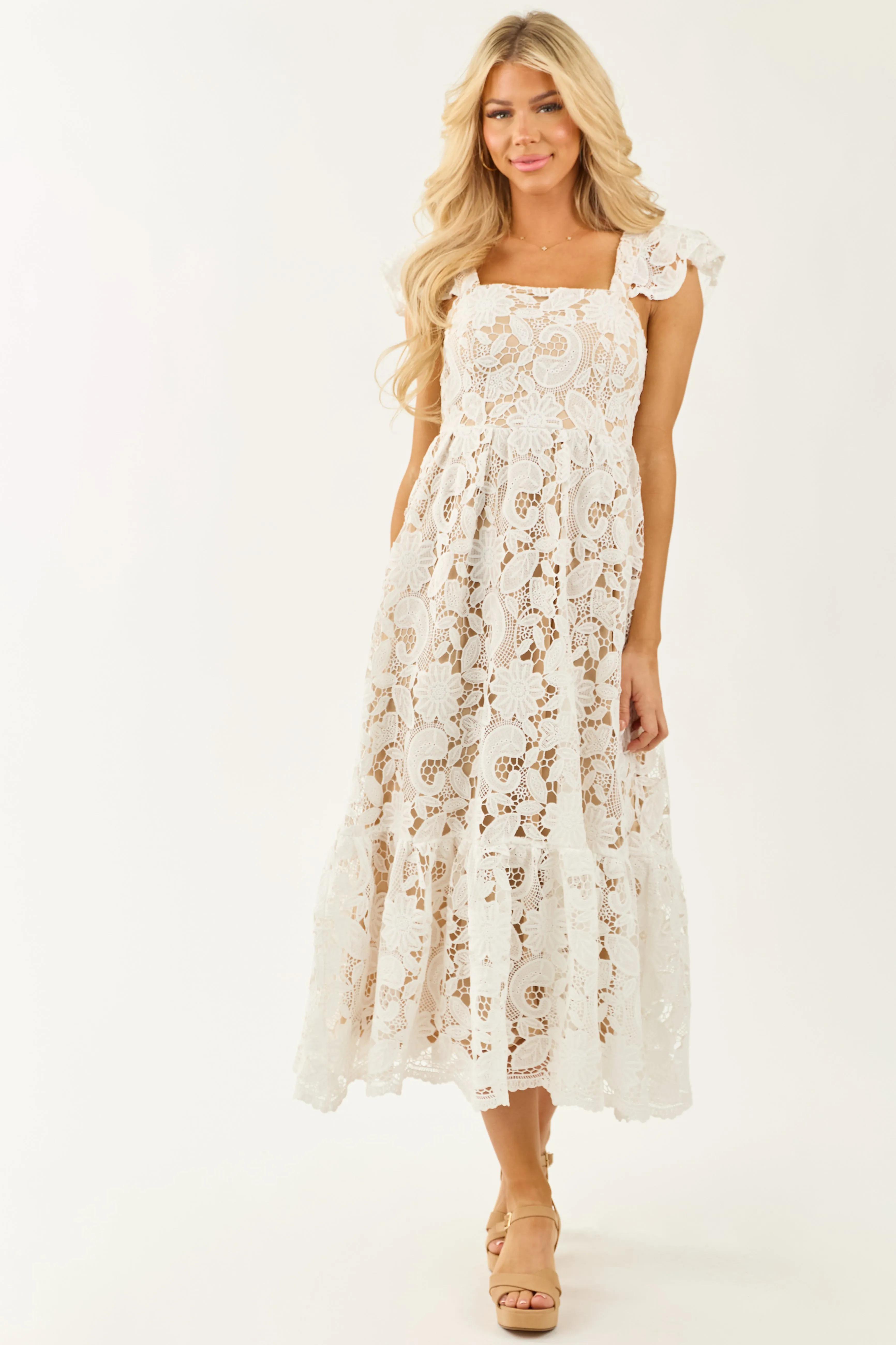 3/5/2025,ALL_PRODUCTS,back-in-stock:true,filter-color:White/Ivory,filter-fabric:Lace,filter-neckline:Square,filter-pattern:Solid,filter-season:Spring,filter-season:Summer,filter-sleeve:Cap Sleeve,gpc:Dresses,pc:Midi_Dresses,Reg-Price