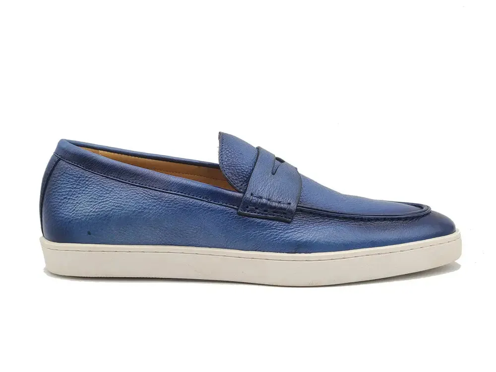 Gorgeous Patina Burnished Penny Loafer Sneaker silent step