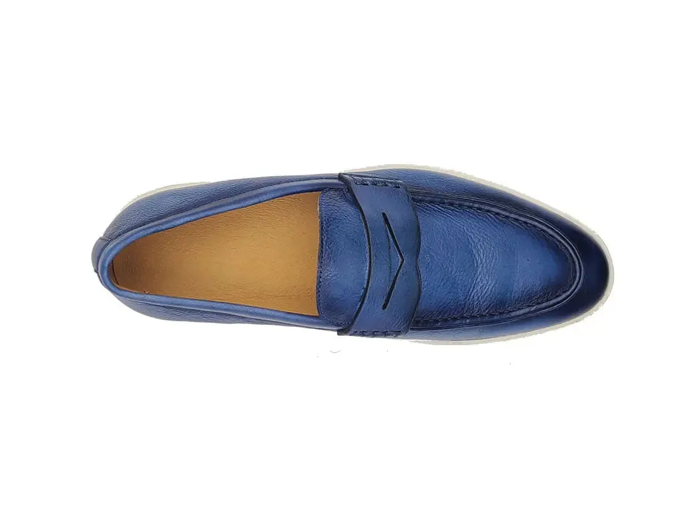 Gorgeous Patina Burnished Penny Loafer Sneaker silent step