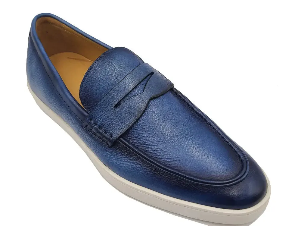 Gorgeous Patina Burnished Penny Loafer Sneaker silent step
