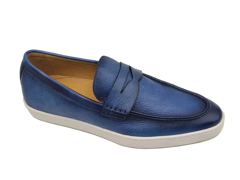Gorgeous Patina Burnished Penny Loafer Sneaker silent step