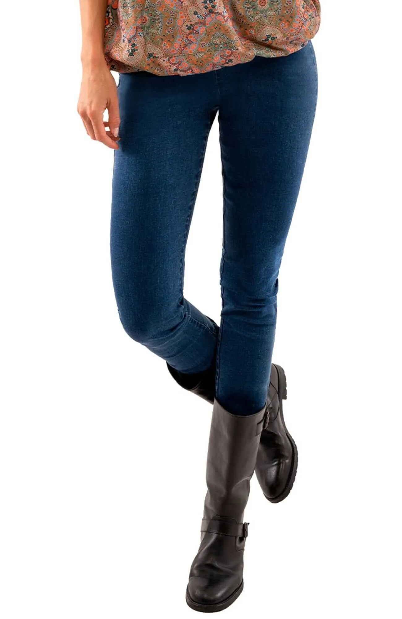 Gripeless Denim Pull On Pant plus-size pants
