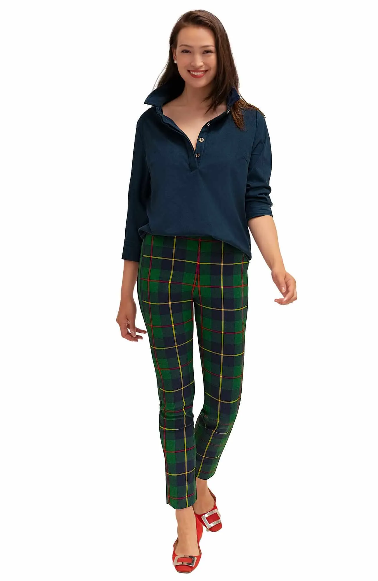 GripeLess Pull On Pant - Plaidly Cooper low-rise pants