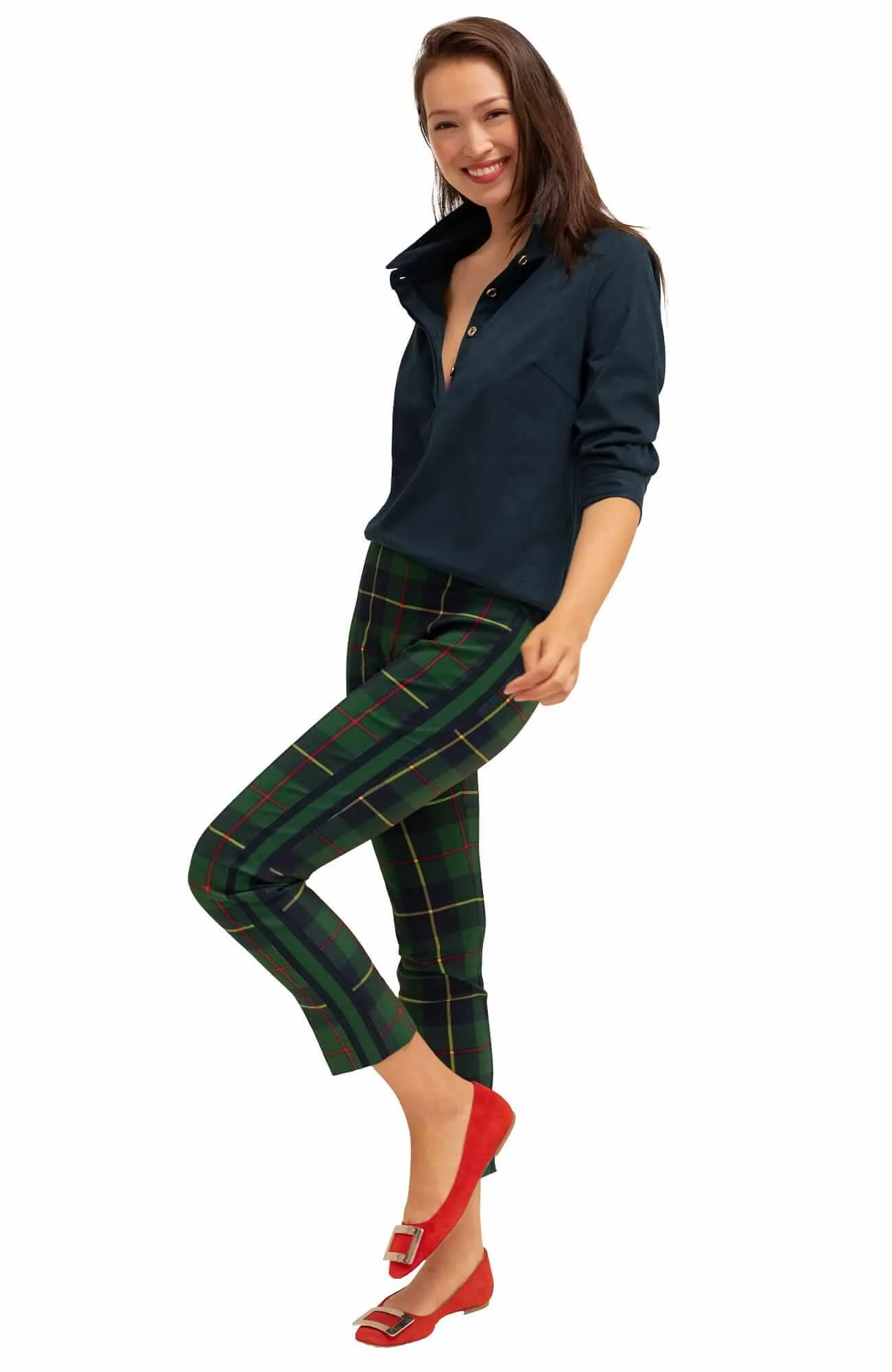 GripeLess Pull On Pant - Plaidly Cooper low-rise pants