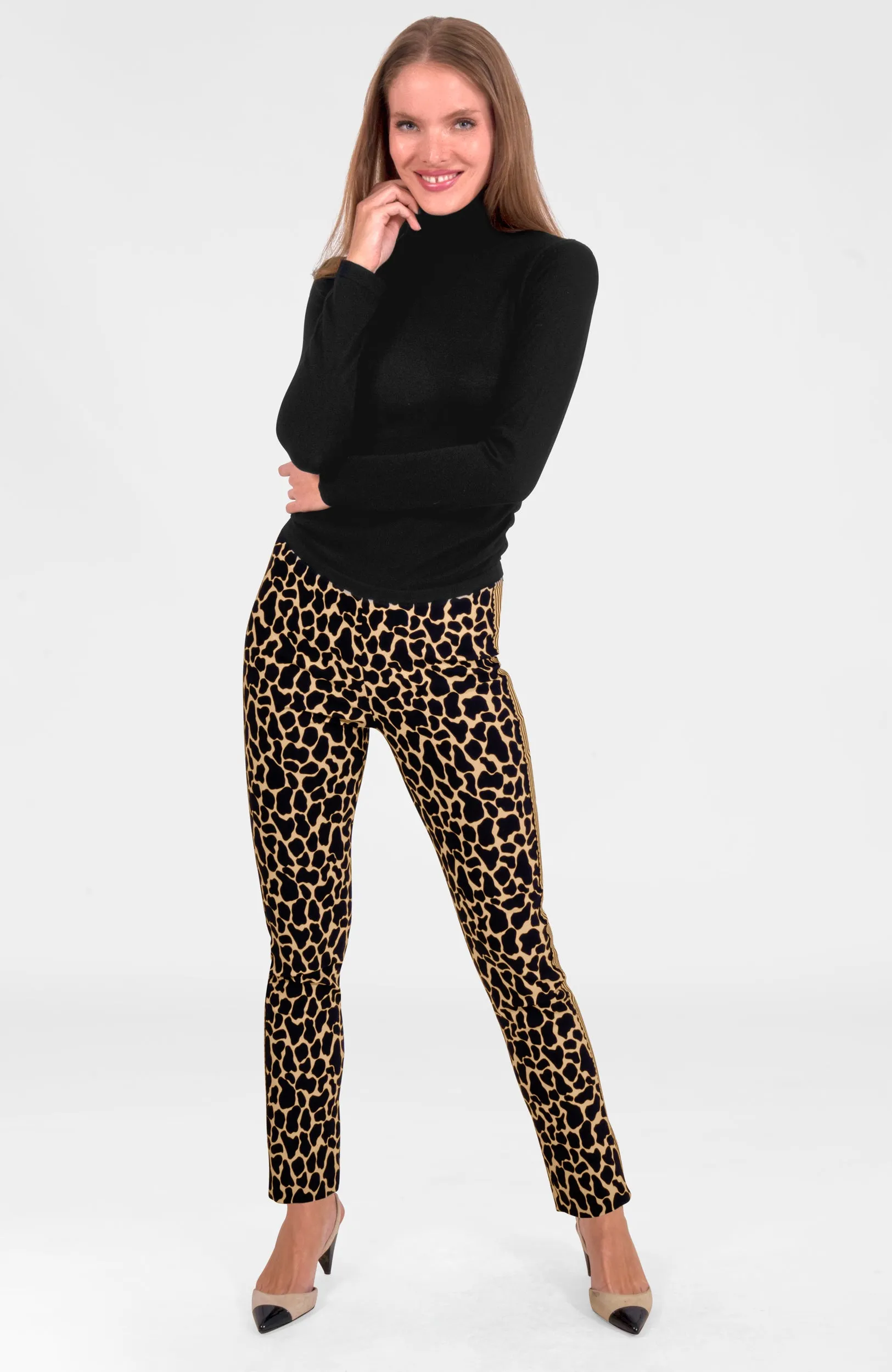 Gripeless Pull On Pants - Animal Instincts- Giraffe Khaki breathable pants