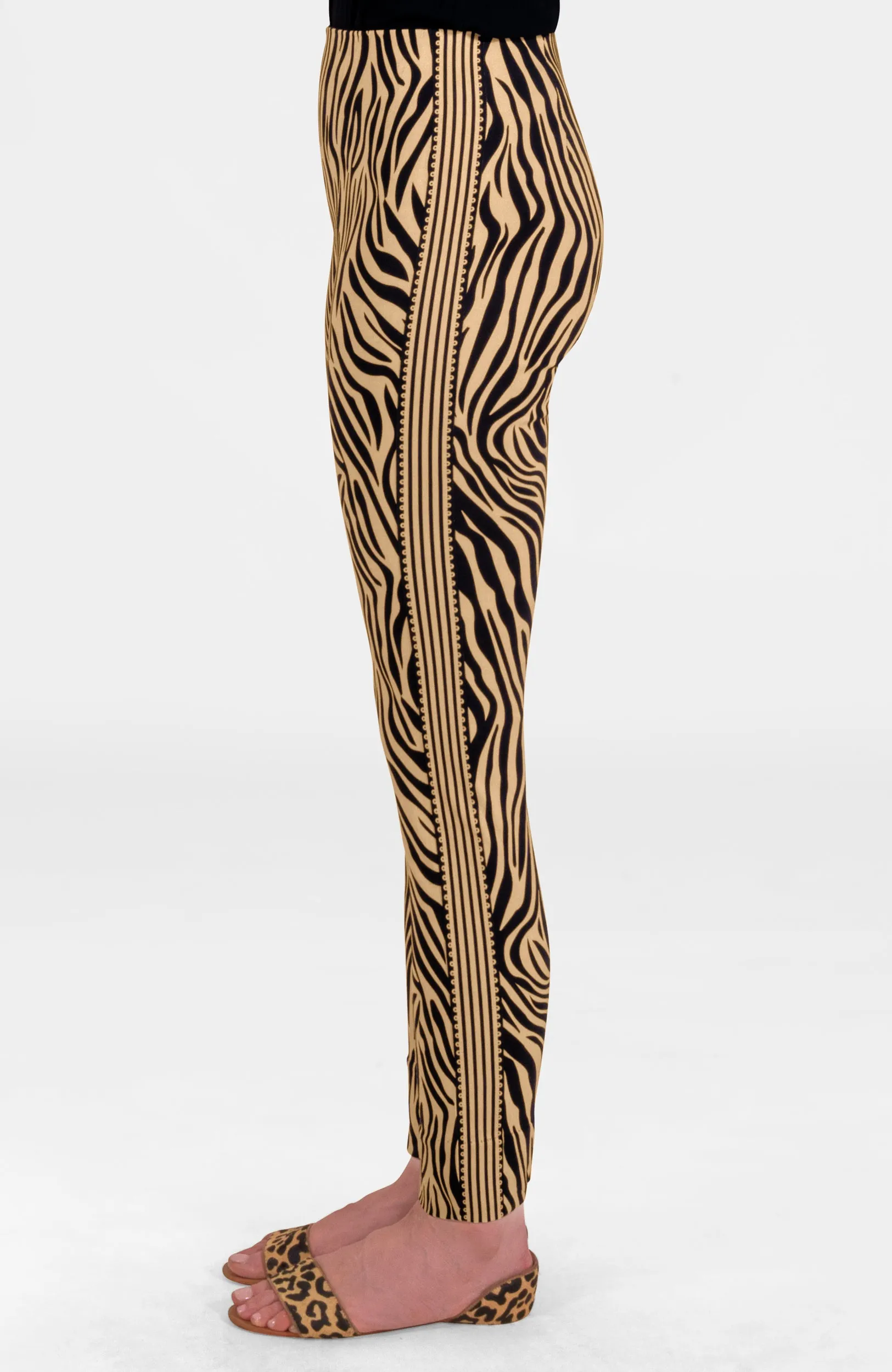 Gripeless Pull On Pants - Animal Instincts - Zebra Khaki windproof pants