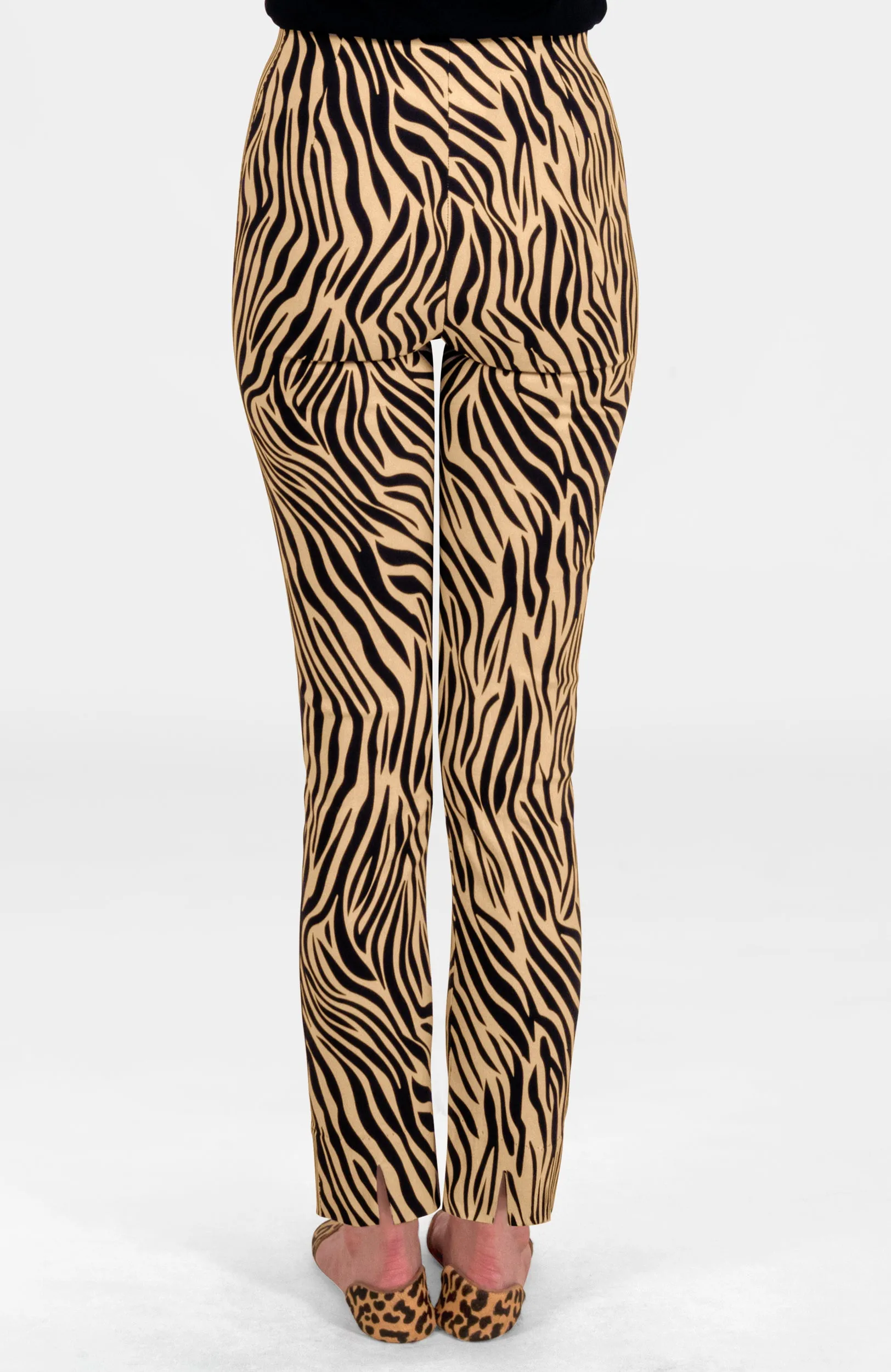 Gripeless Pull On Pants - Animal Instincts - Zebra Khaki windproof pants