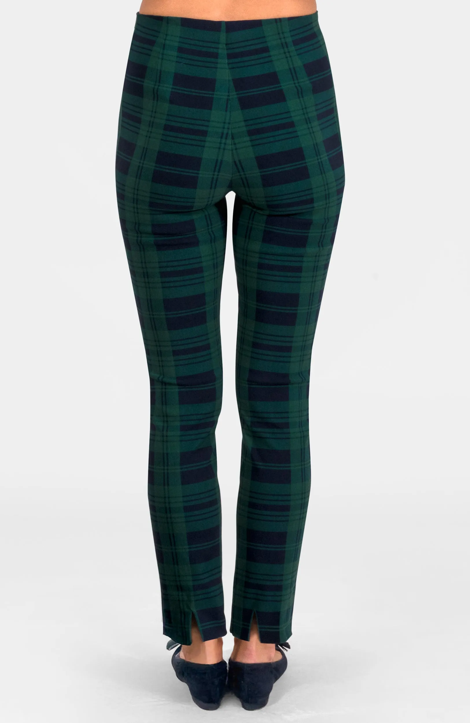 Gripeless Pull On Pants - Black Watch Plaid loose pants