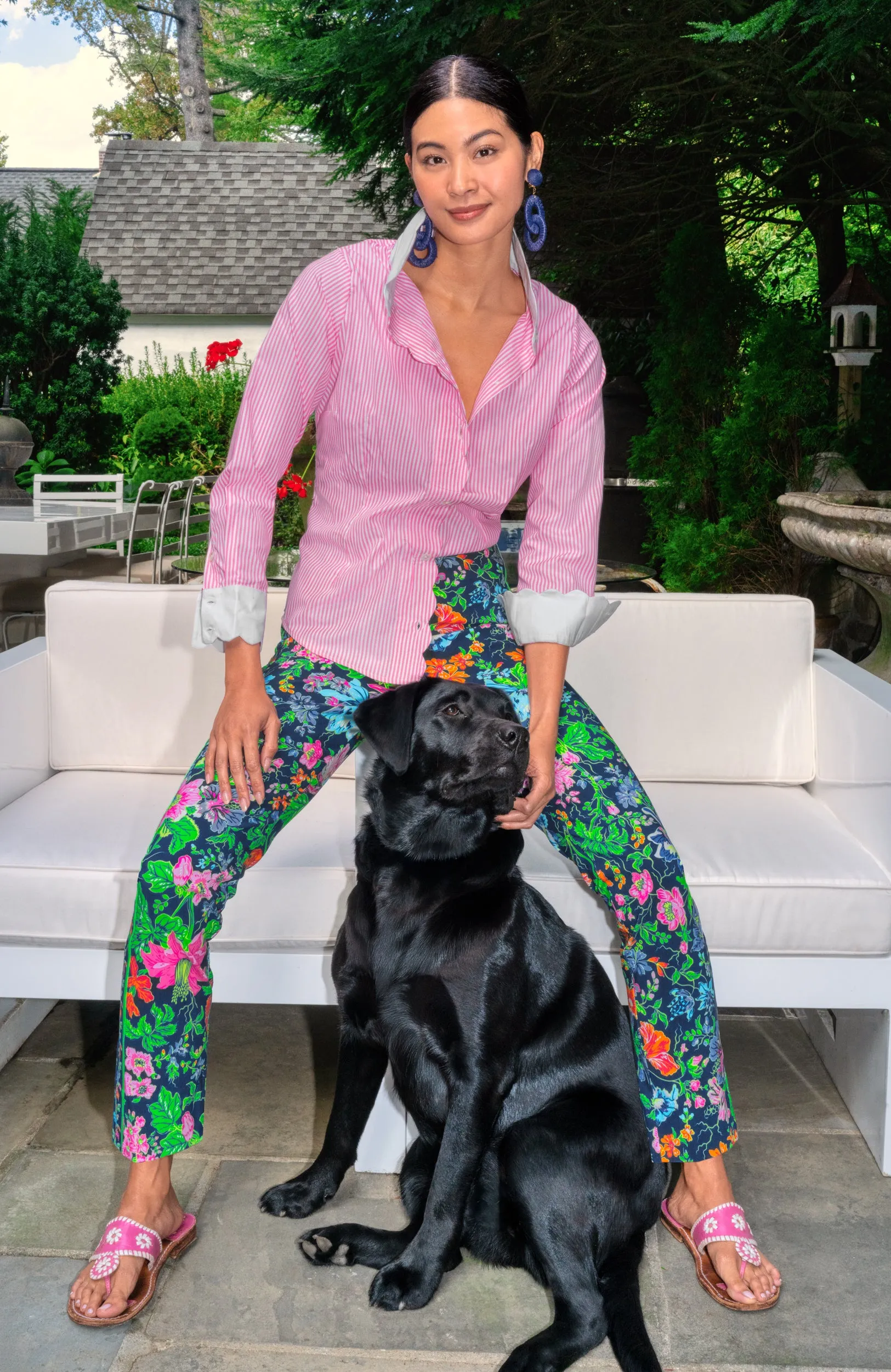 Gripeless Pull On Pants - English Garden loungewear