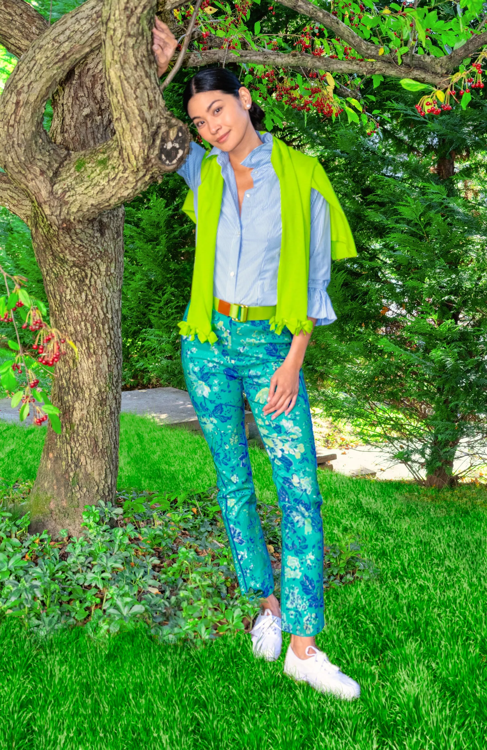 Gripeless Pull On Pants - English Garden loungewear