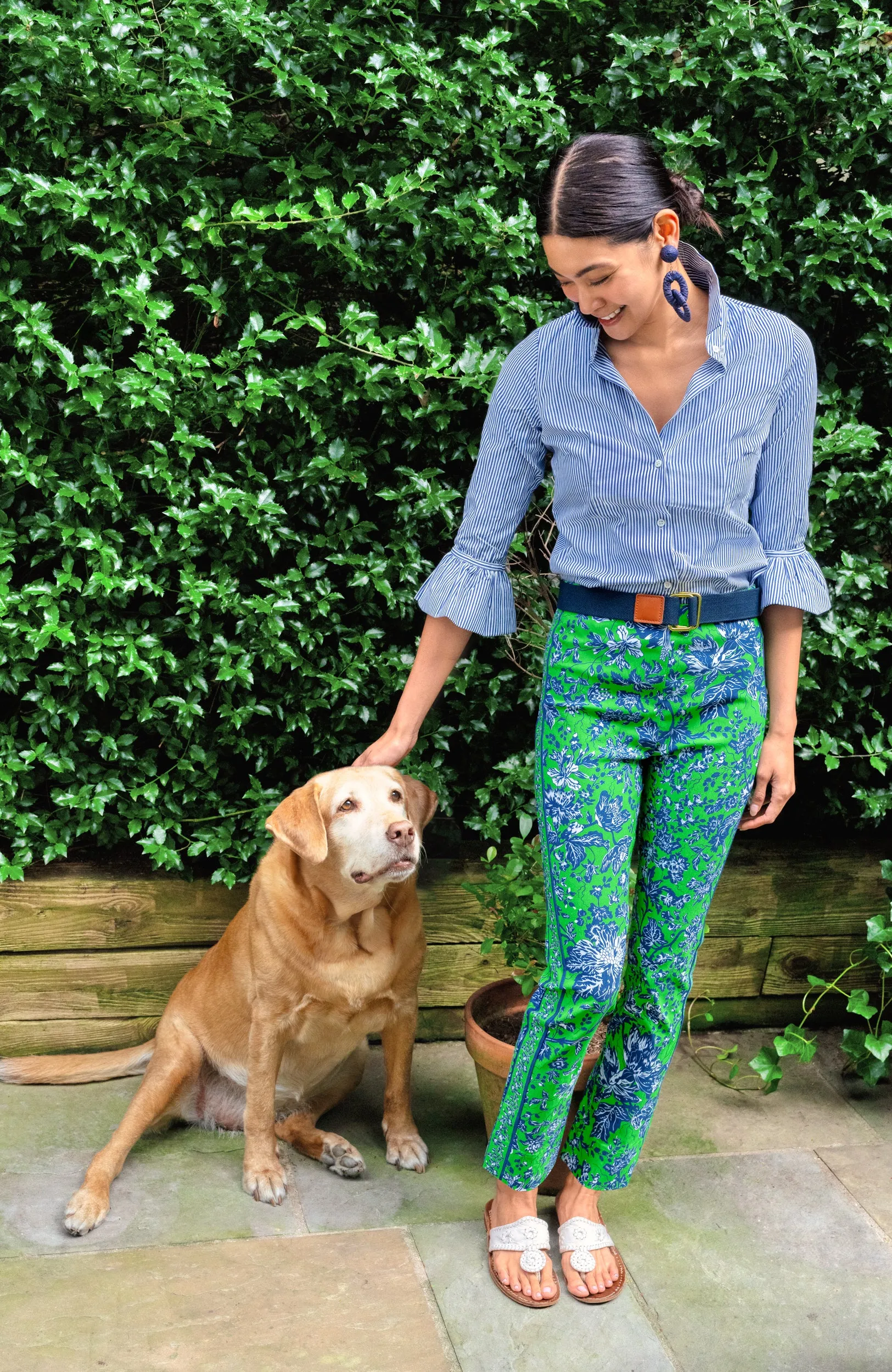 Gripeless Pull On Pants - English Garden loungewear