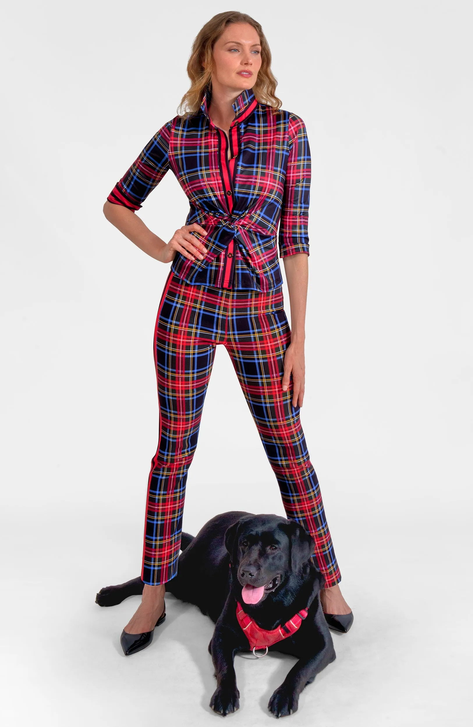 Gripeless Pull On Pants - Stewart Plaid streetwear pants
