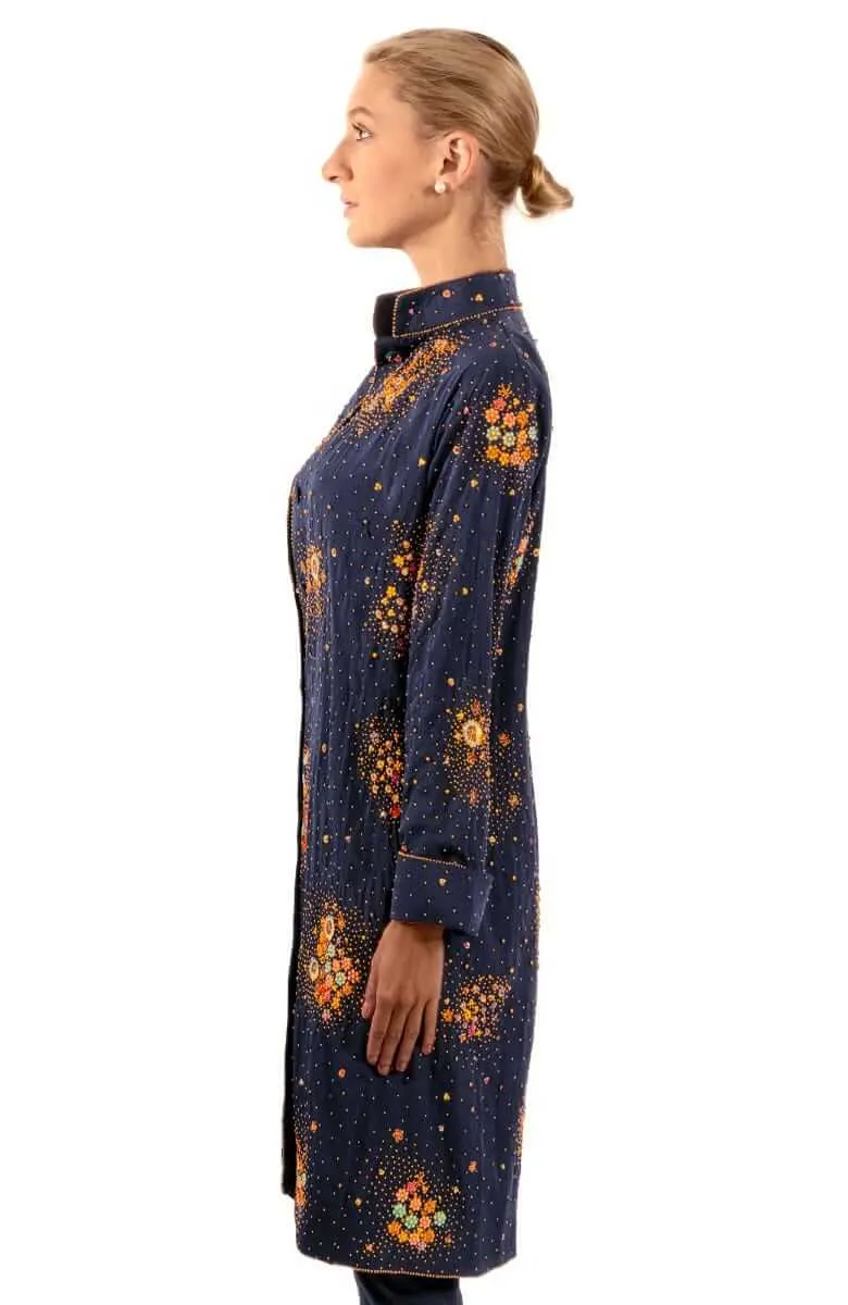 Hand Beaded/Embroidered Constellation Coat - La Di Da rain ready