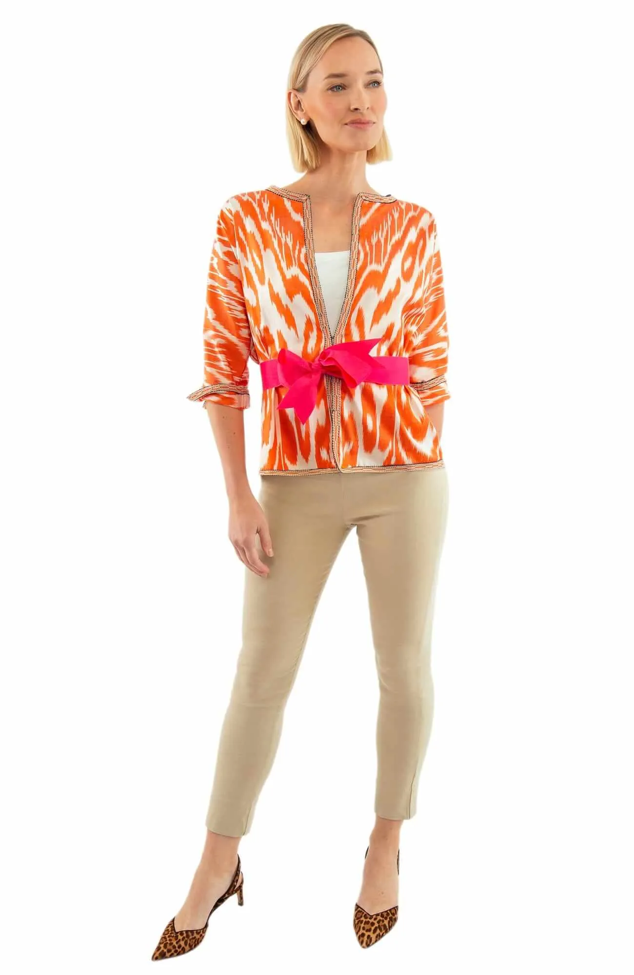 Hand Woven Silk Ikat Jacket wind shield