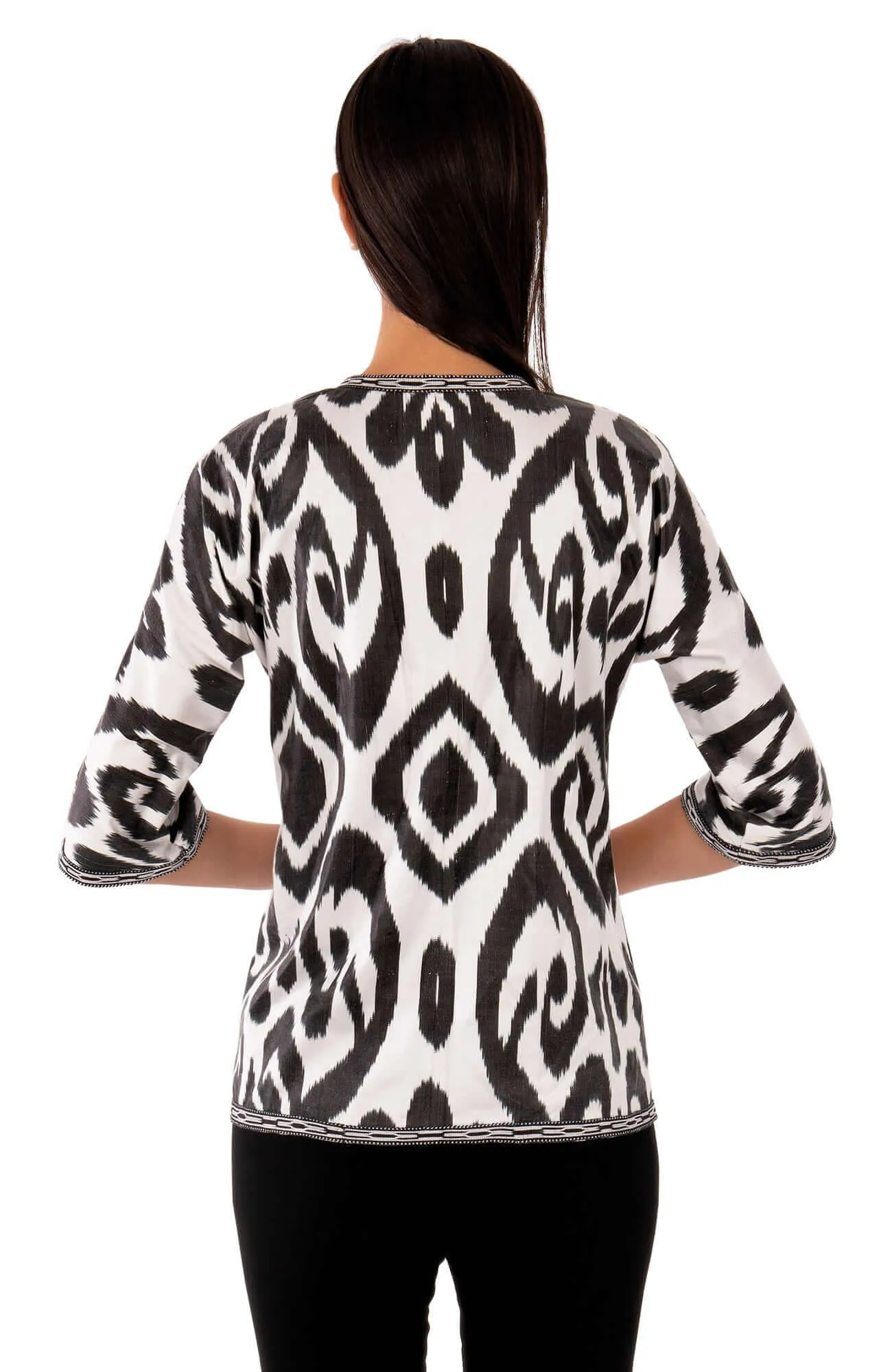 Hand Woven Silk Ikat Jacket wind shield