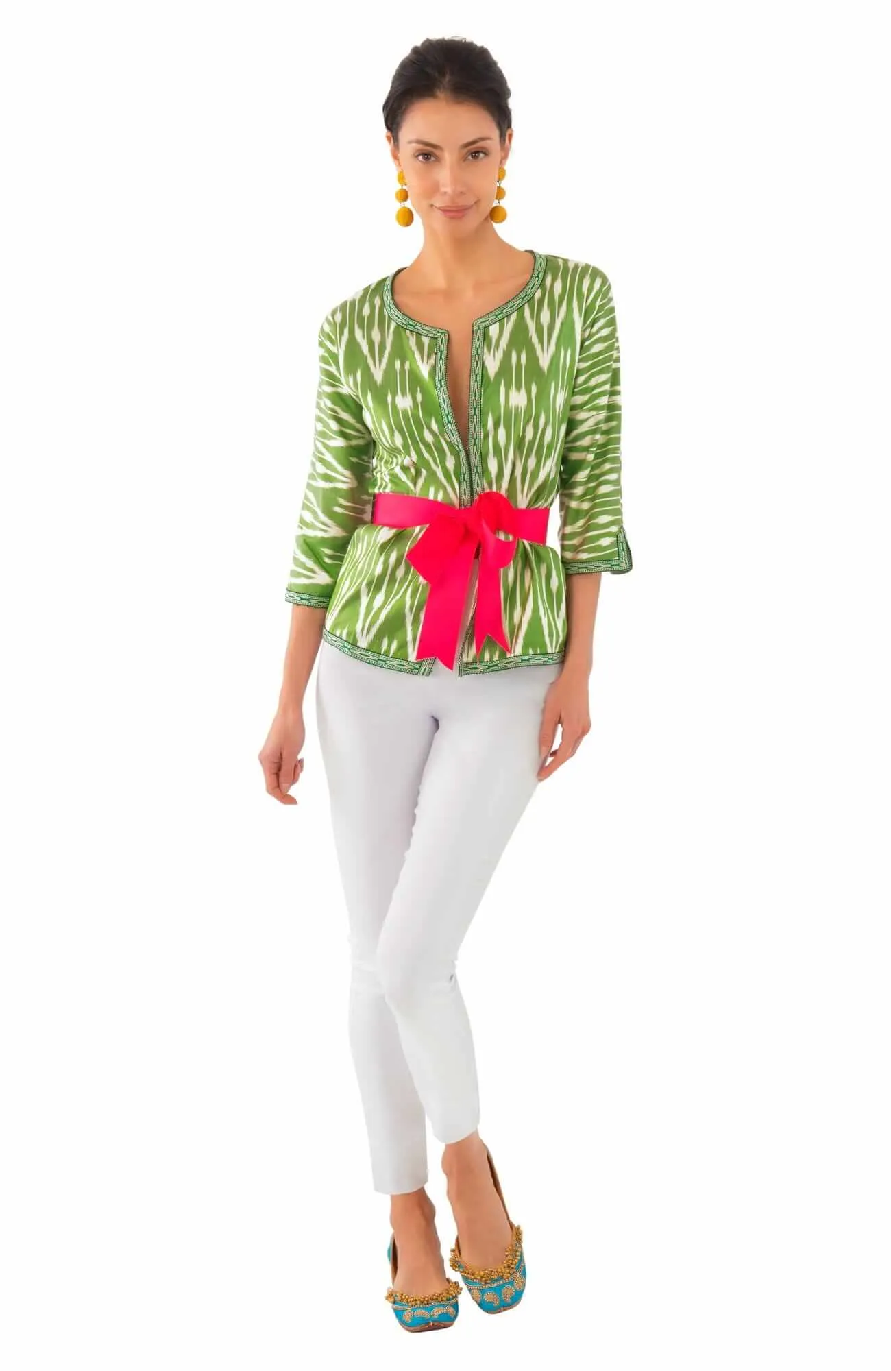 Hand Woven Silk Ikat Jacket wind shield
