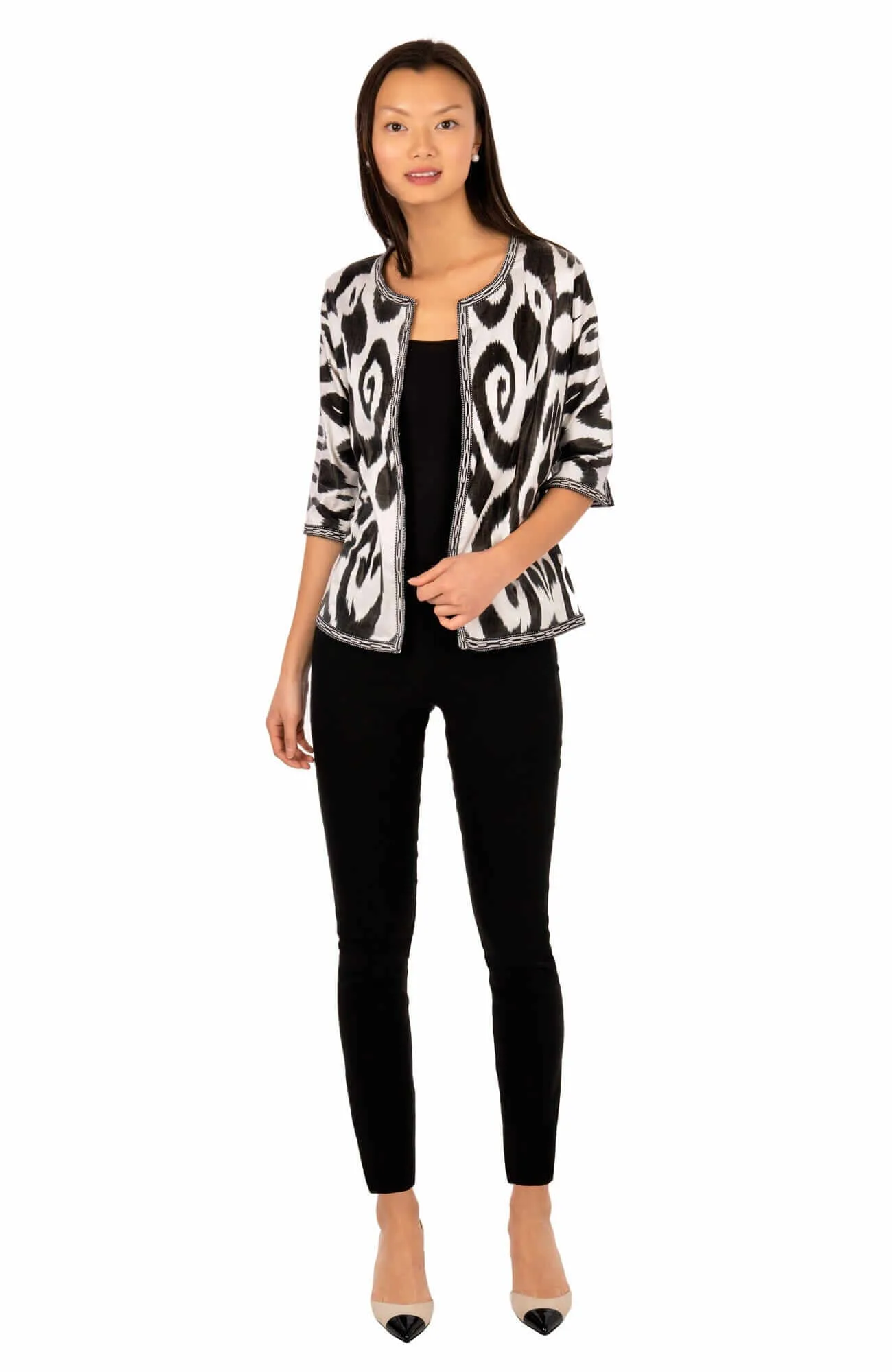 Hand Woven Silk Ikat Jacket wind shield
