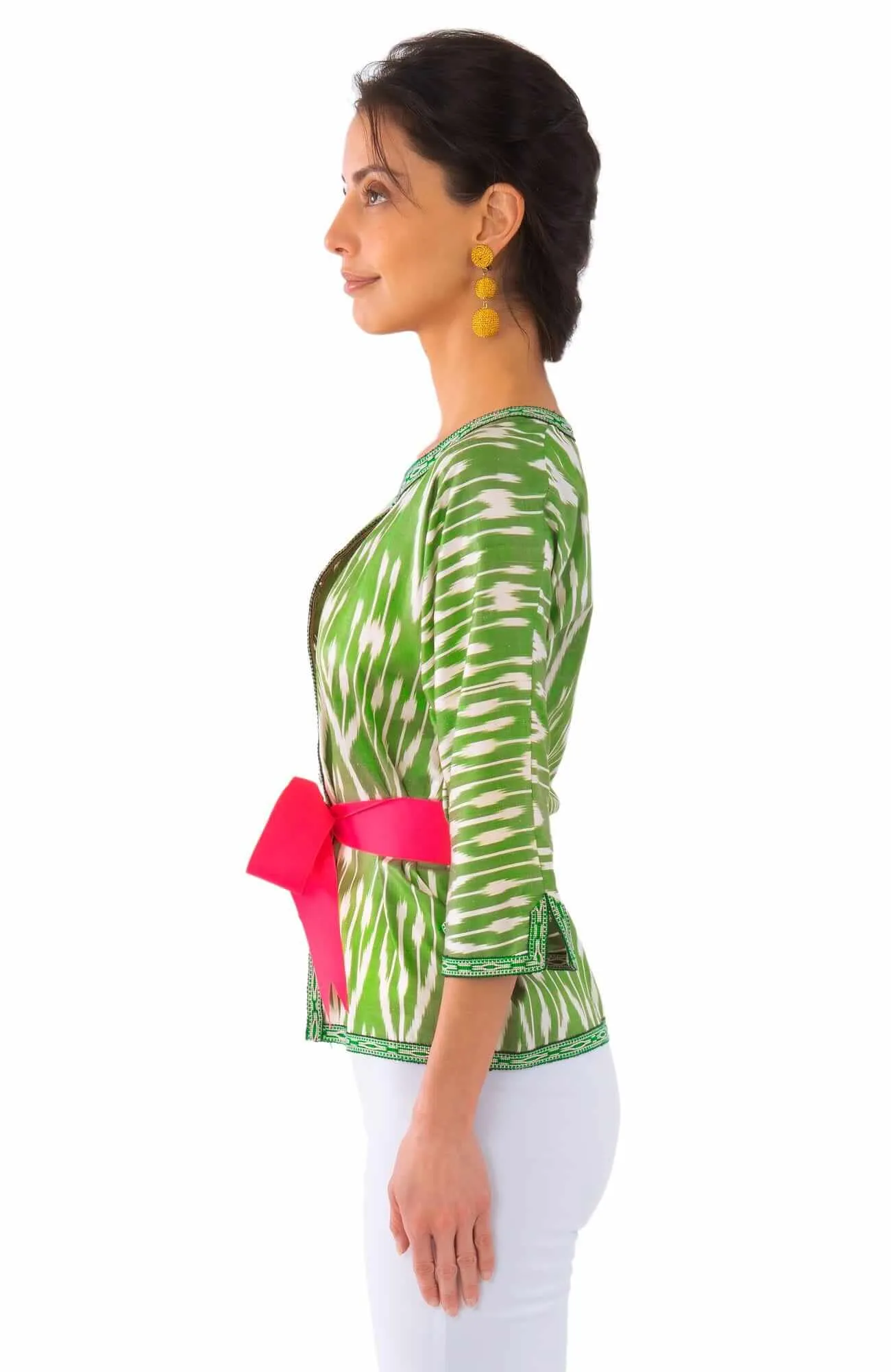 Hand Woven Silk Ikat Jacket wind shield