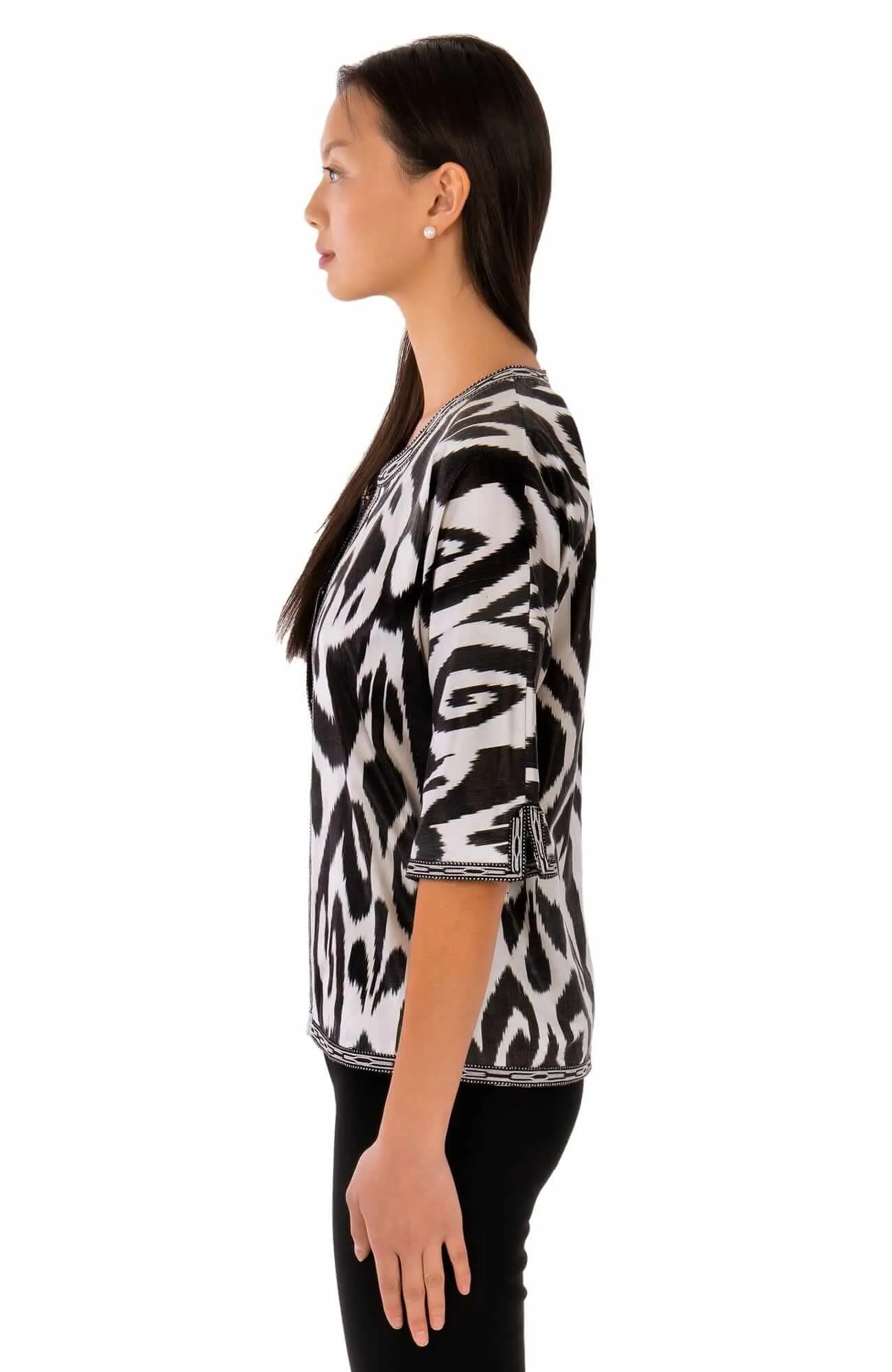 Hand Woven Silk Ikat Jacket wind shield
