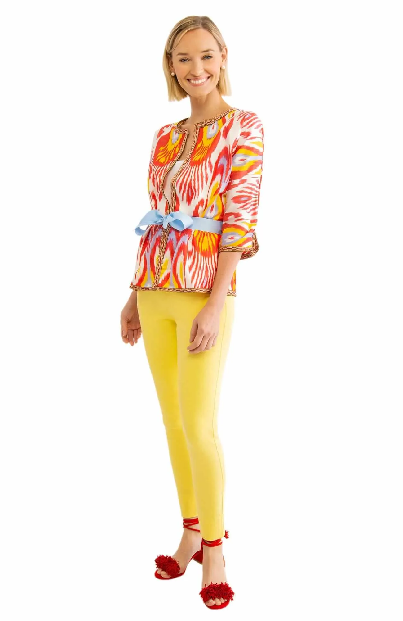 Hand Woven Silk Ikat Jacket wind shield