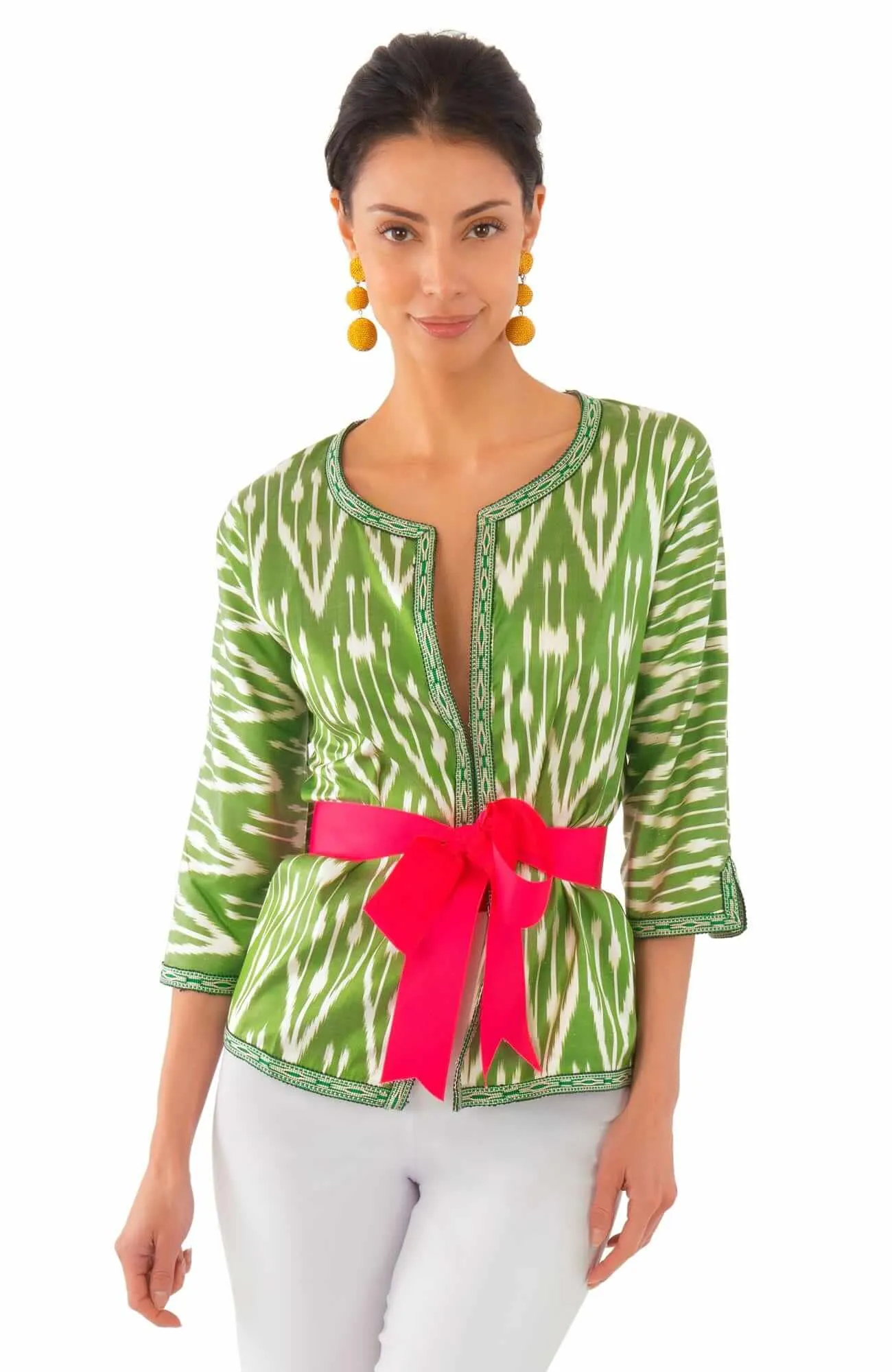 Hand Woven Silk Ikat Jacket wind shield