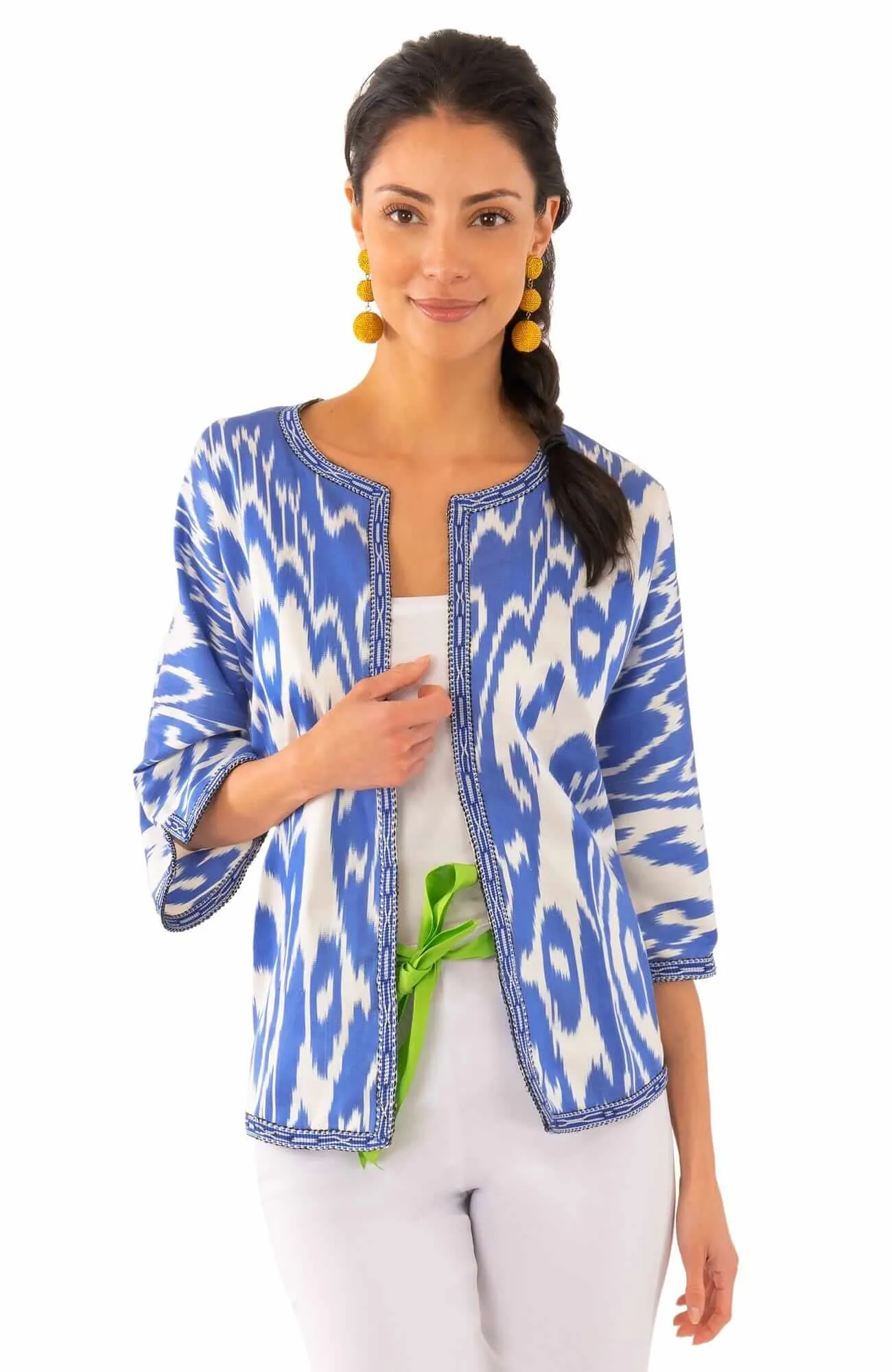 Hand Woven Silk Ikat Jacket wind shield