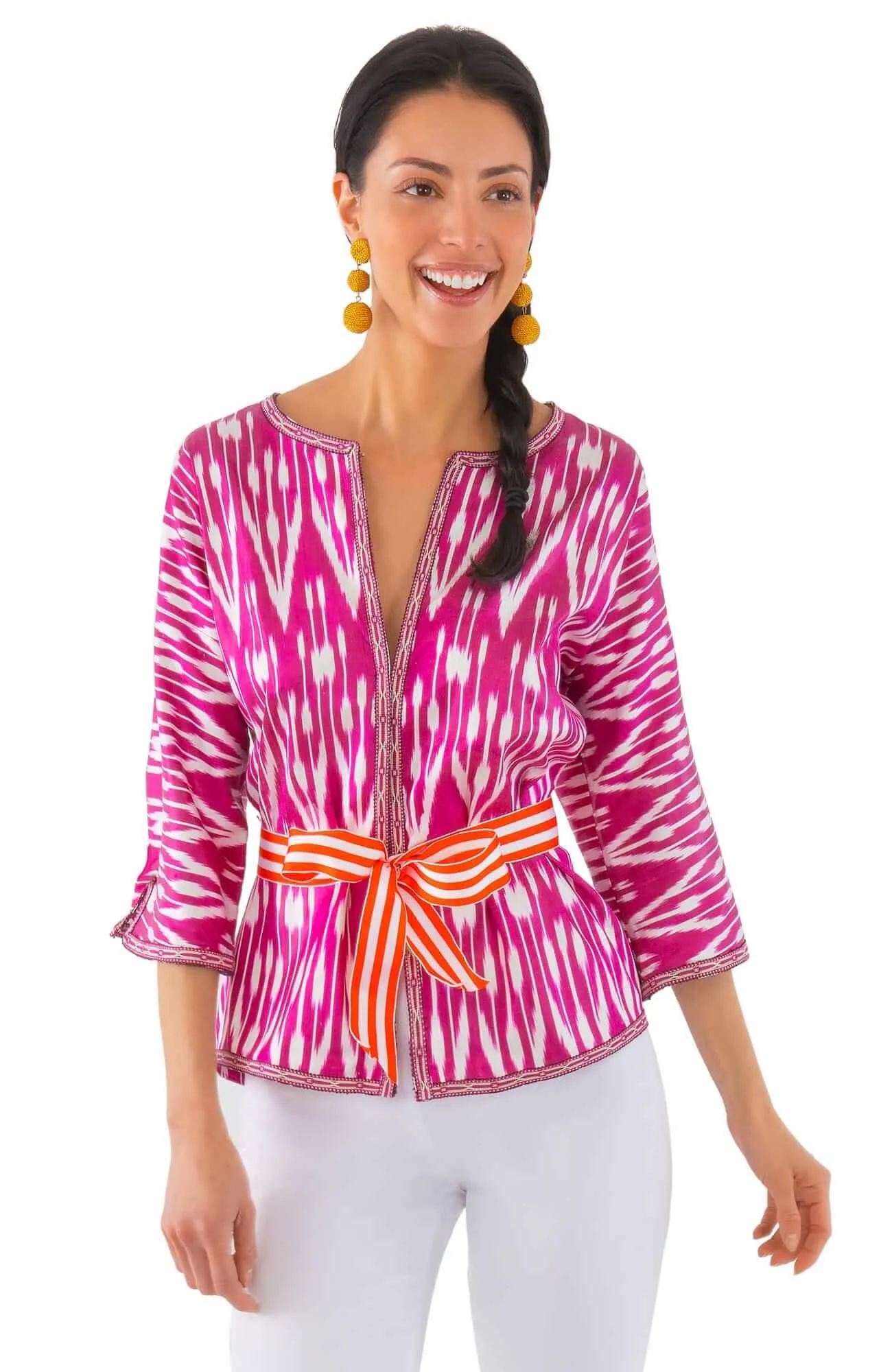 Hand Woven Silk Ikat Jacket wind shield