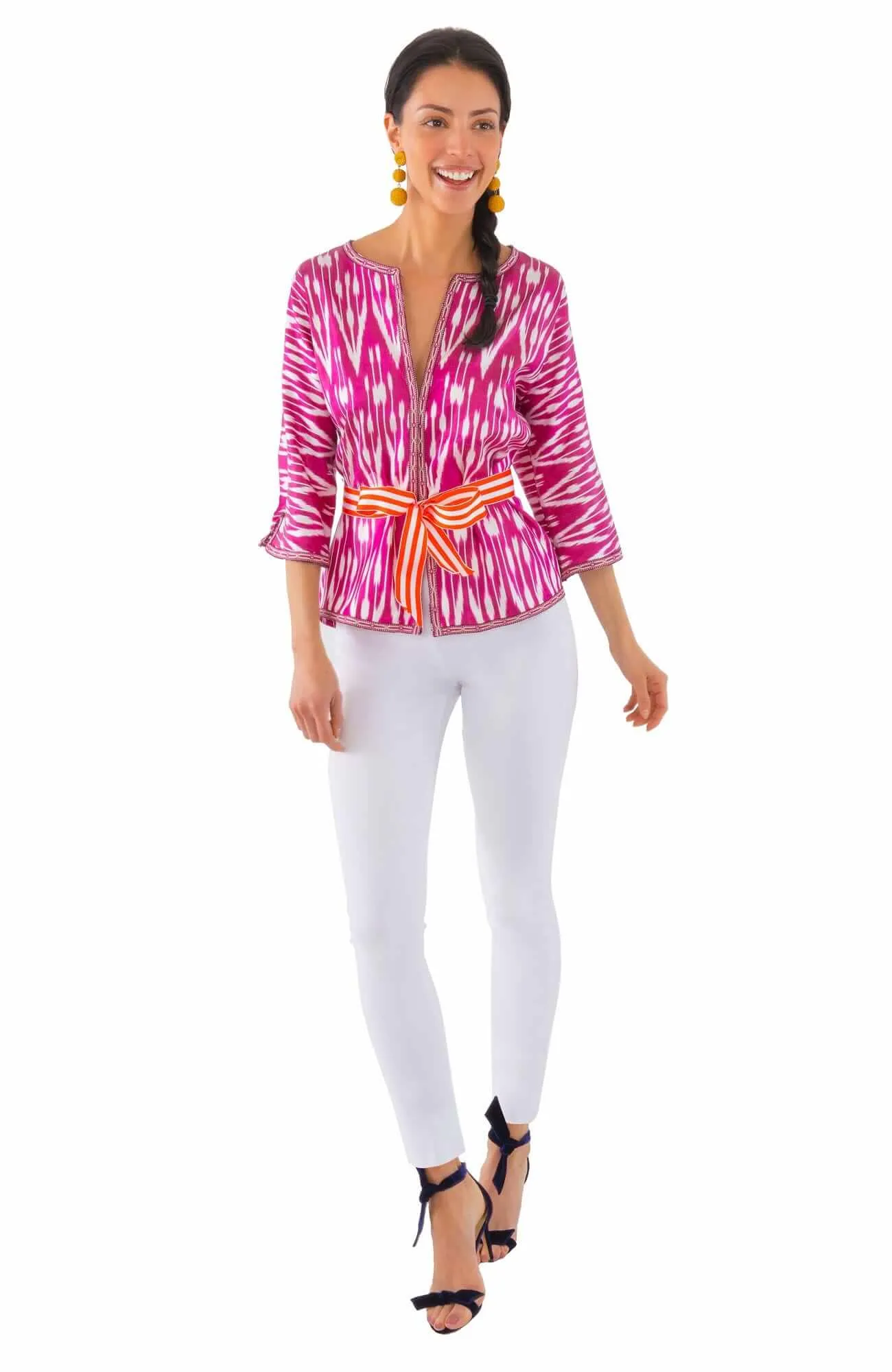 Hand Woven Silk Ikat Jacket wind shield