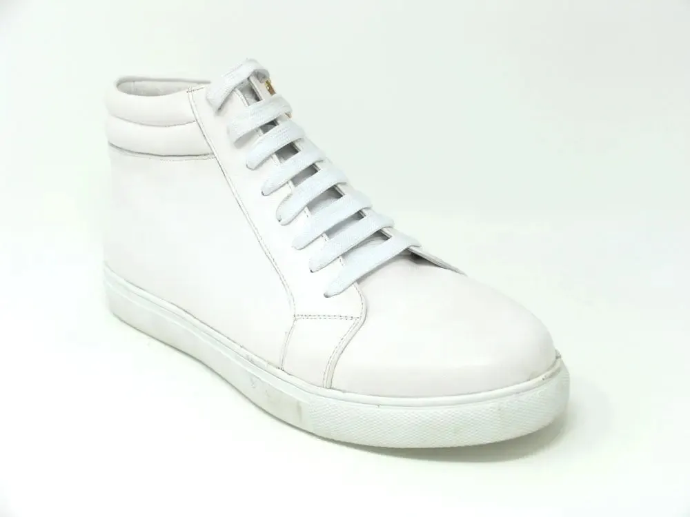 High Top Side Zipper Leather Sneaker move easy