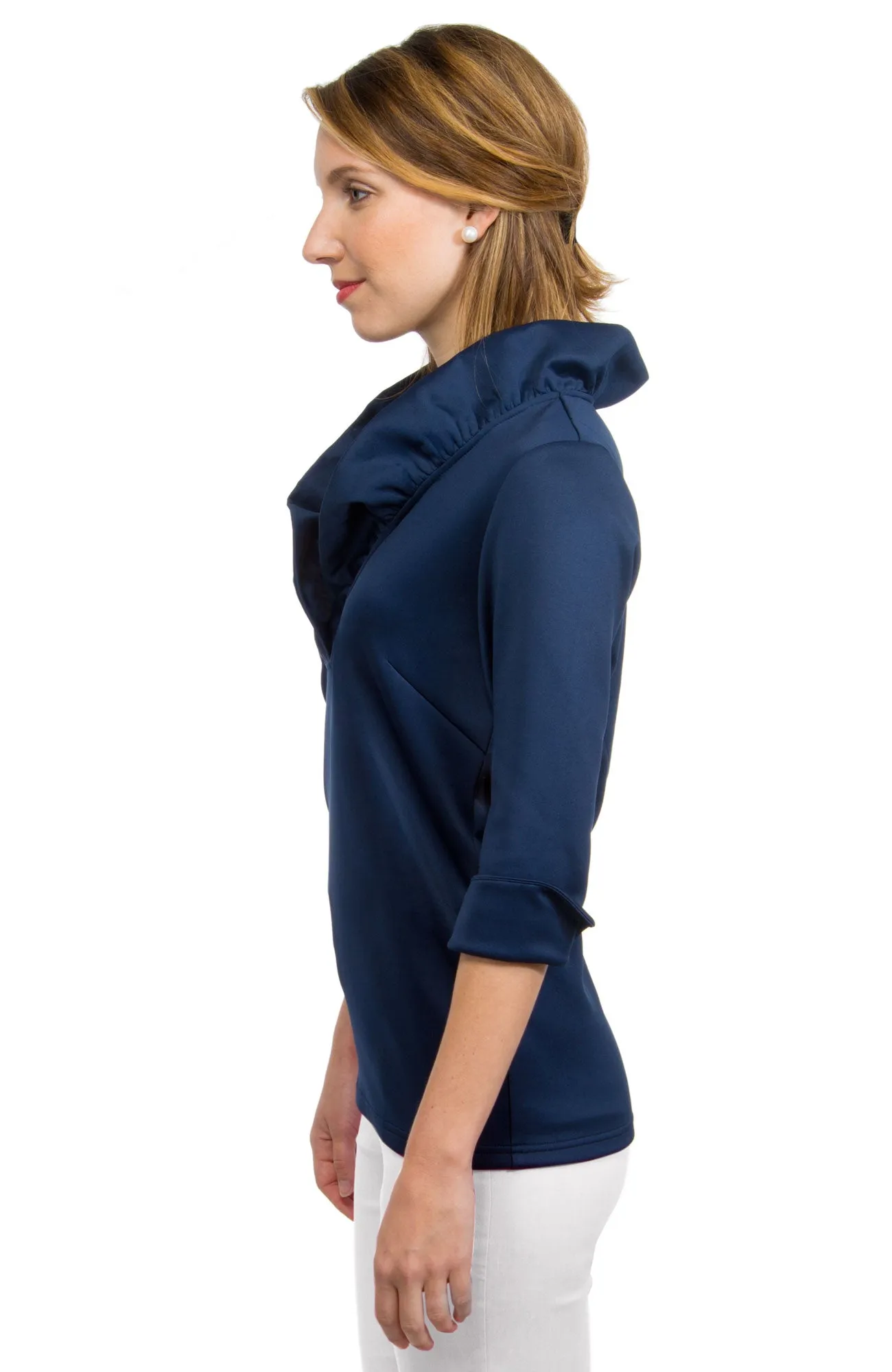 Jersey Ruffneck 3/4 Sleeve Top - Solid parent-child coord