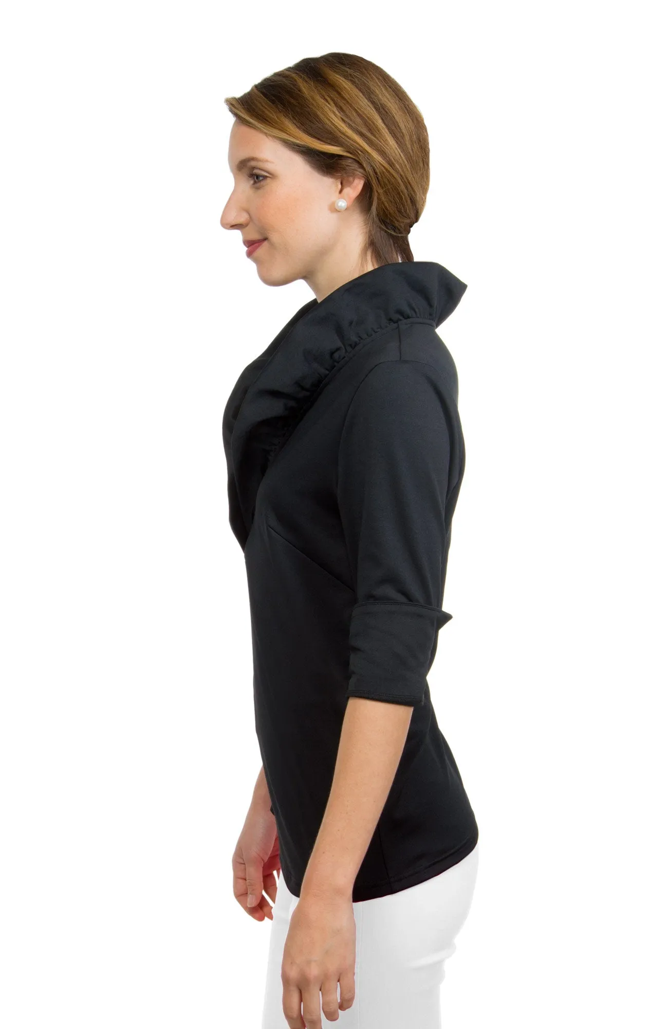 Jersey Ruffneck 3/4 Sleeve Top - Solid parent-child coord