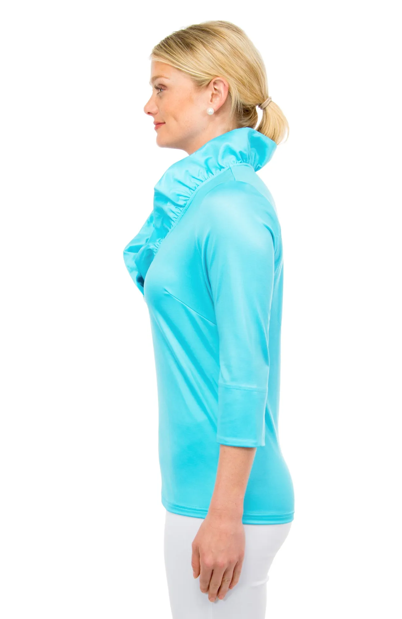 Jersey Ruffneck 3/4 Sleeve Top - Solid parent-child coord