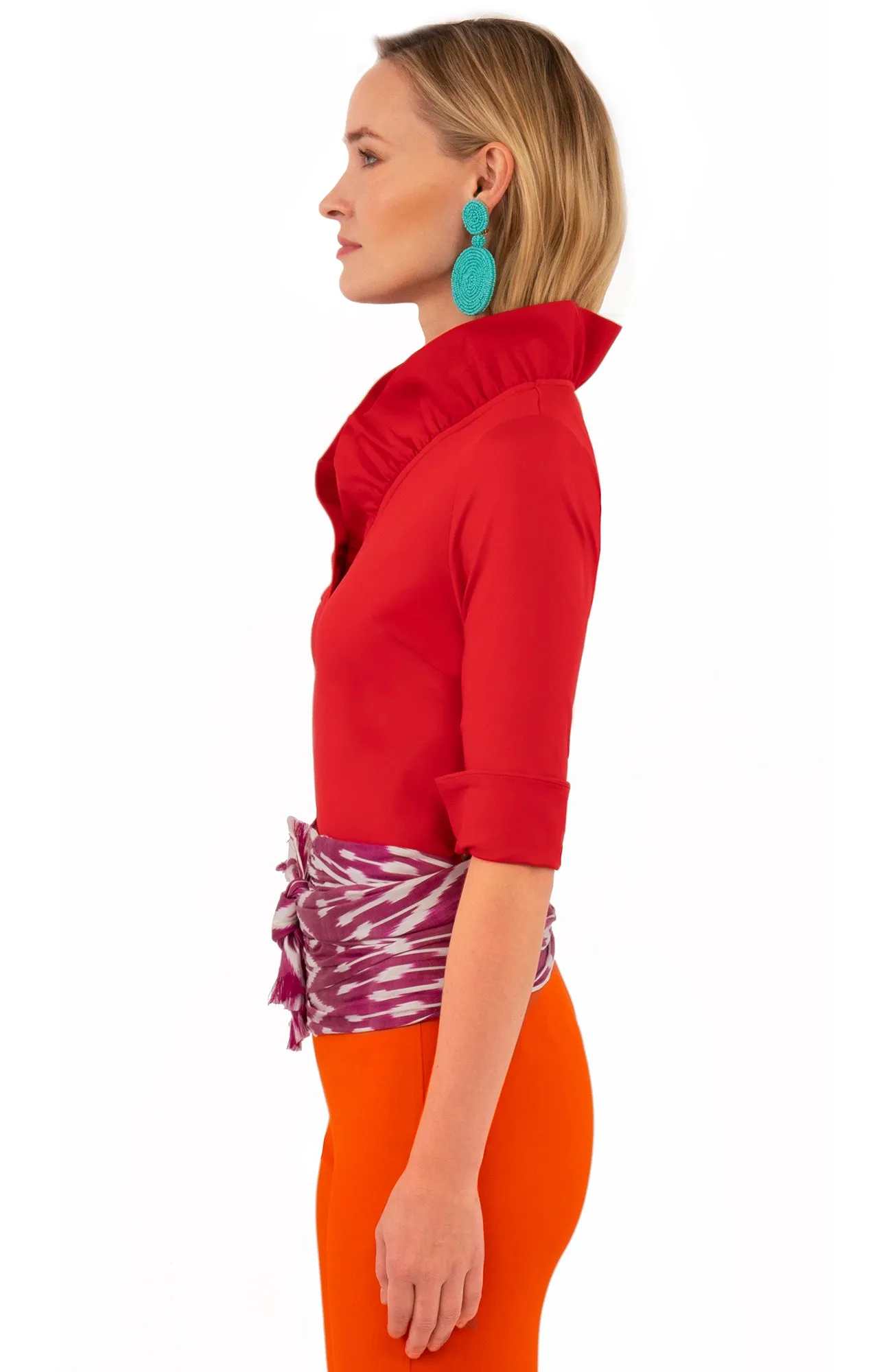Jersey Ruffneck 3/4 Sleeve Top - Solid parent-child coord