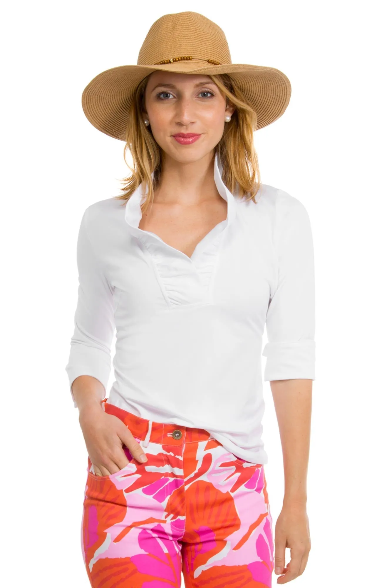 Jersey Ruffneck 3/4 Sleeve Top - Solid parent-child coord