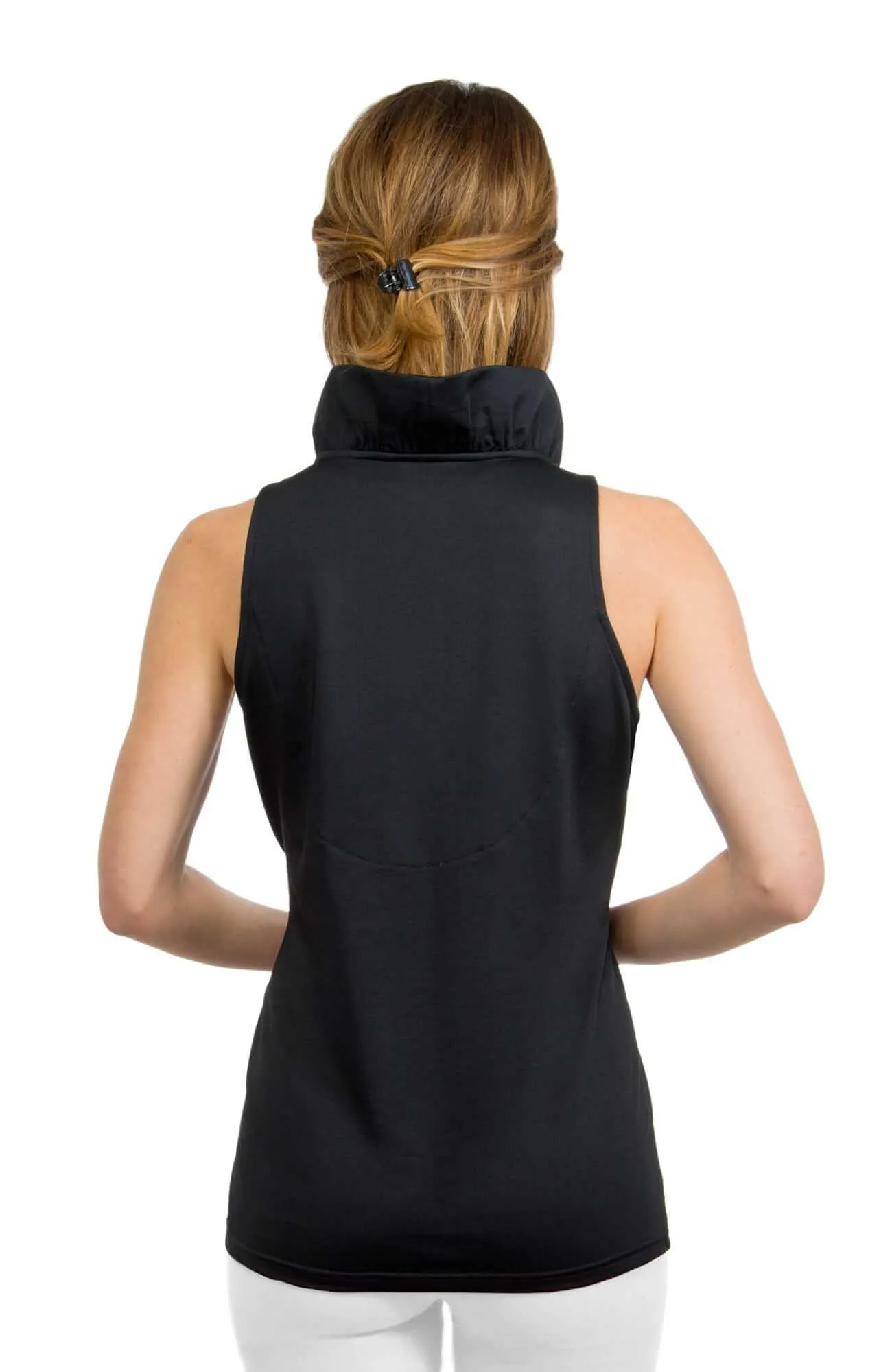 Jersey Sleeveless Ruffneck Top - Solid evening gown