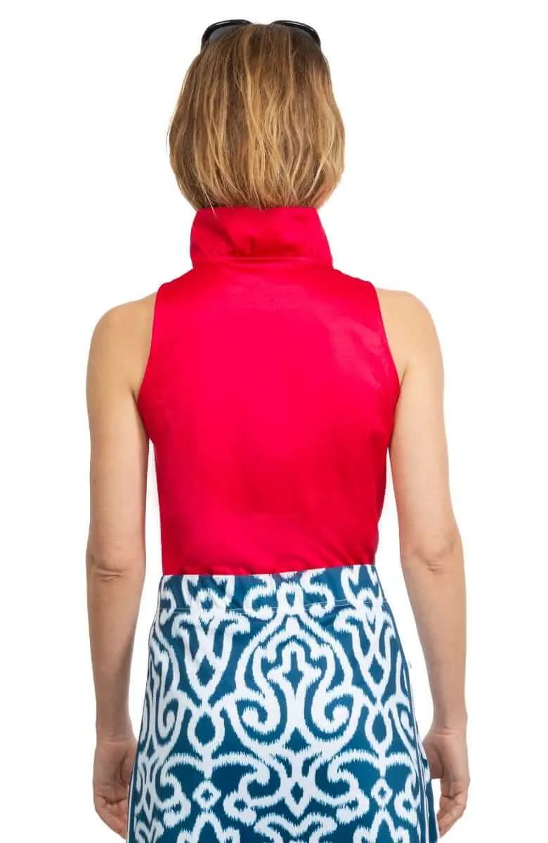 Jersey Sleeveless Ruffneck Top - Solid evening gown