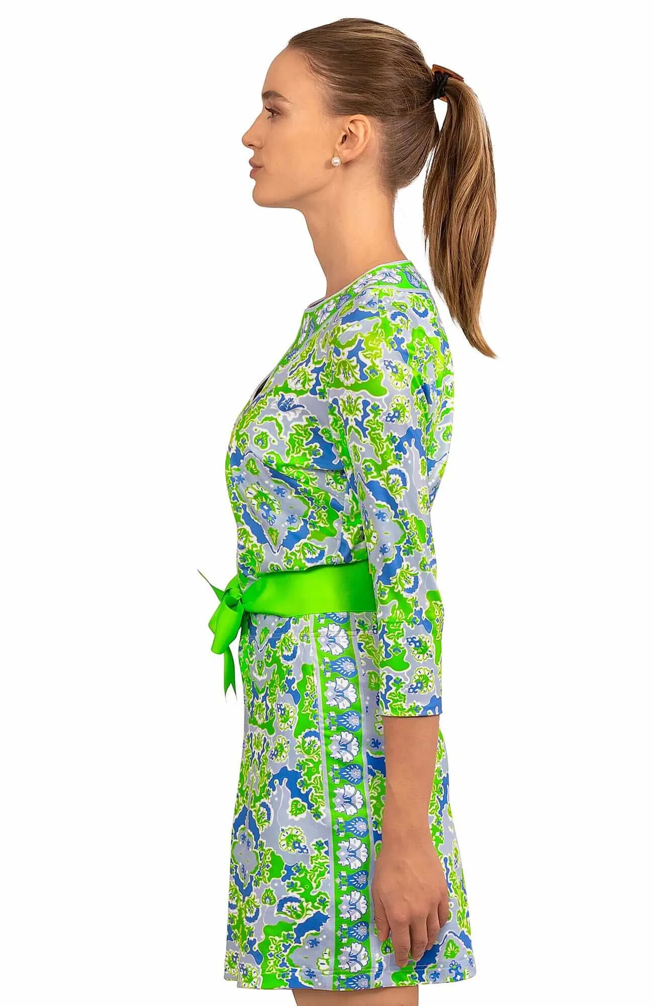 Jersey Split Neck Top - Watteau party glam